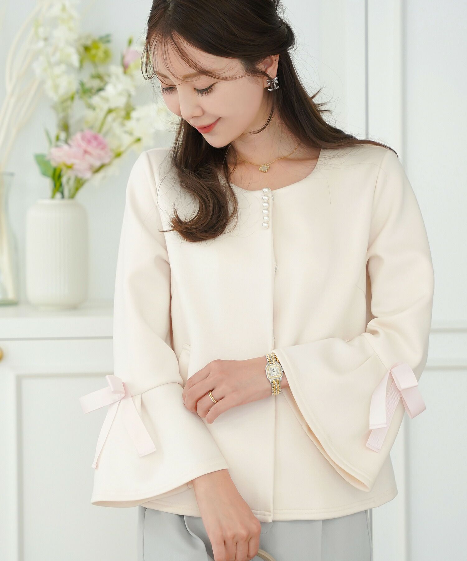 リボン バタフライ ライトアウター le reve vaniller リボン バタフライ ライトアウター le reve vaniller 全2色｜lvn211