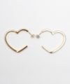 パール ハート フープ ピアス イヤリング Pearl Heart Hoop Pierce Earring