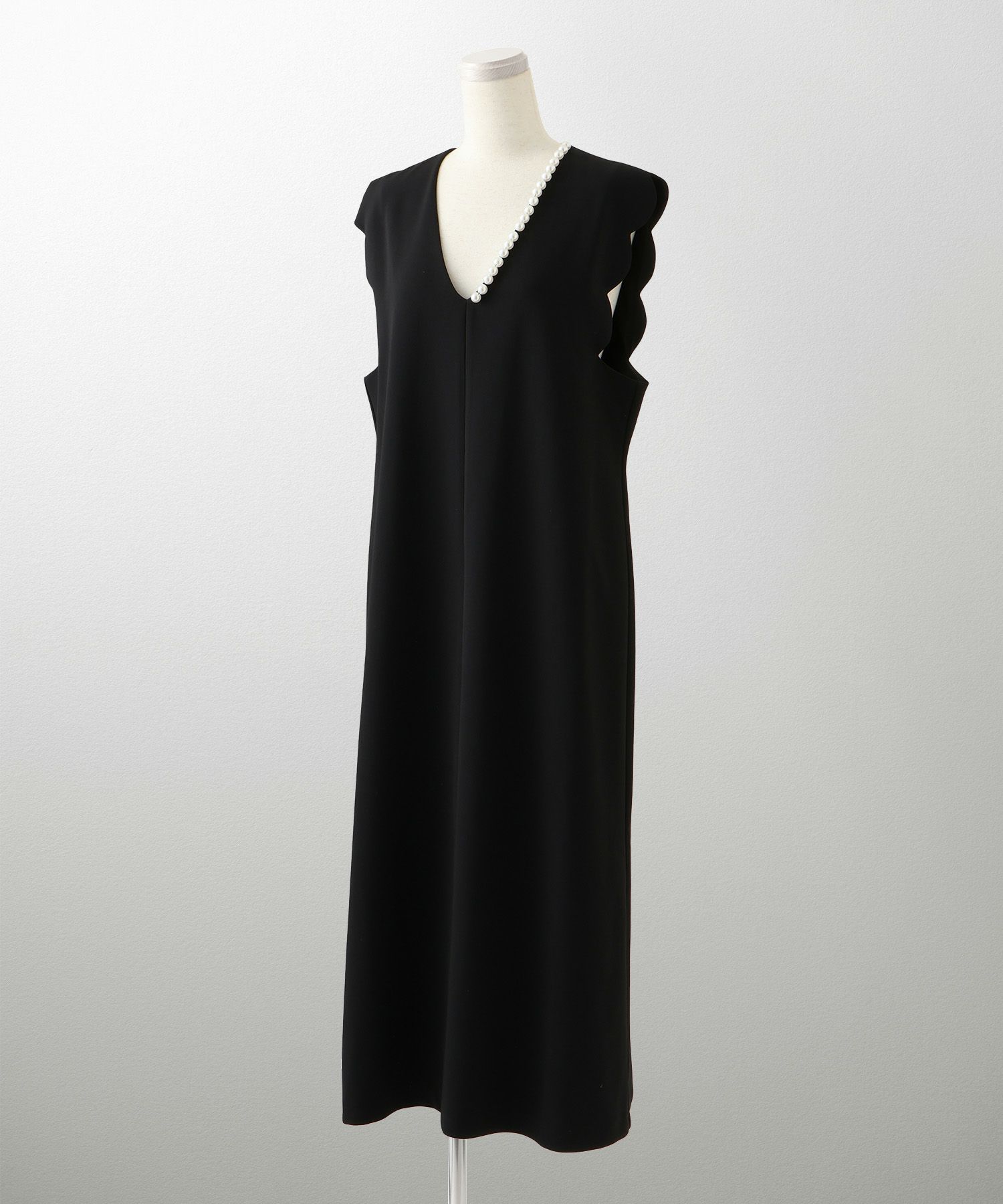 上品 アシンメトリー Vネック タイト オフィス オケージョン 着回し/ホワイト/ブラック/M