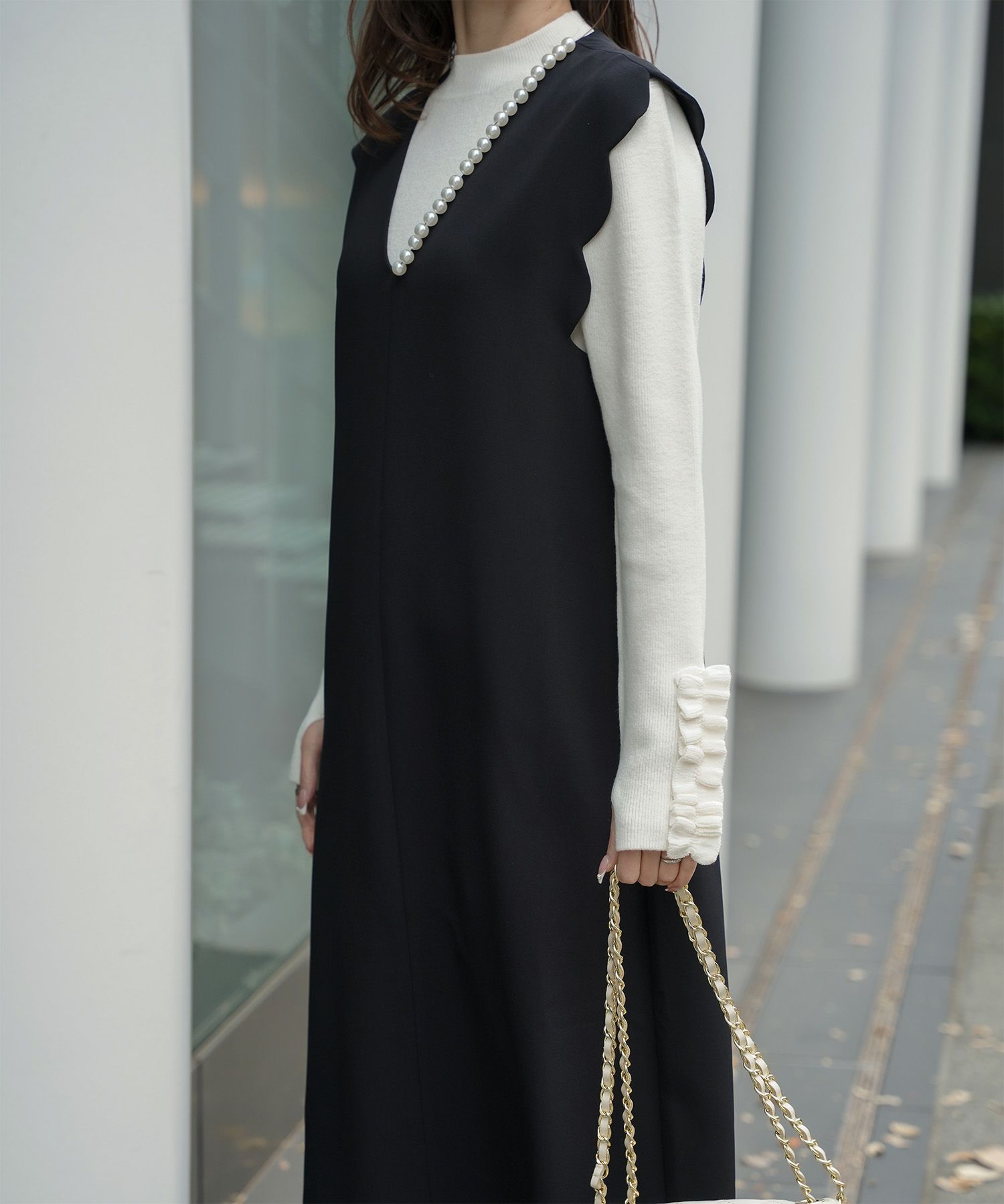 指穴 上品 ベーシック リブニット アームウォーマー トレンド 防寒/アイボリー/ベージュ/グレー/ブラック/M