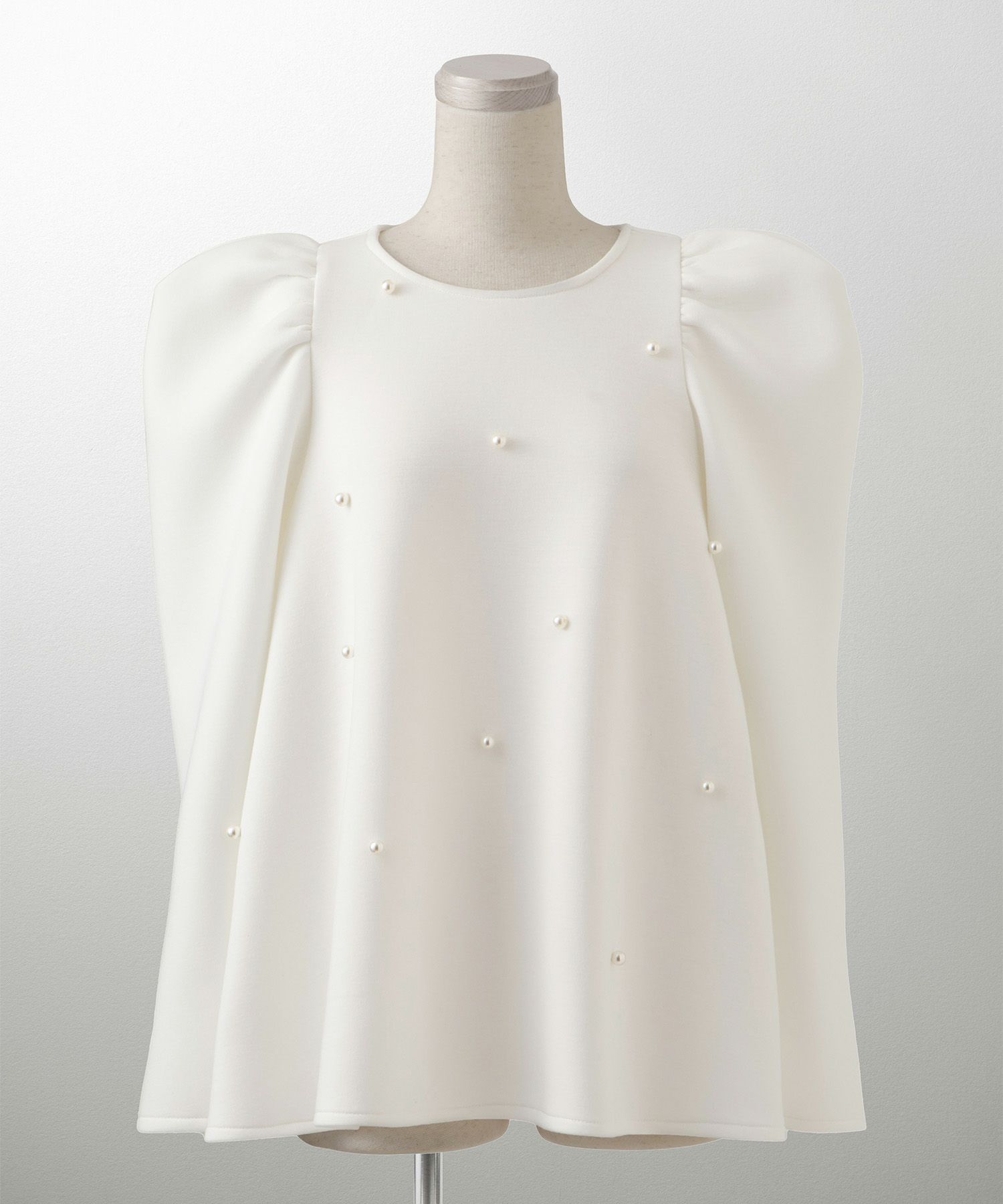 ボリューム ギャザー エレガント レディ ボンディング フレア Aライン /ホワイト/グレー/ブラック/M