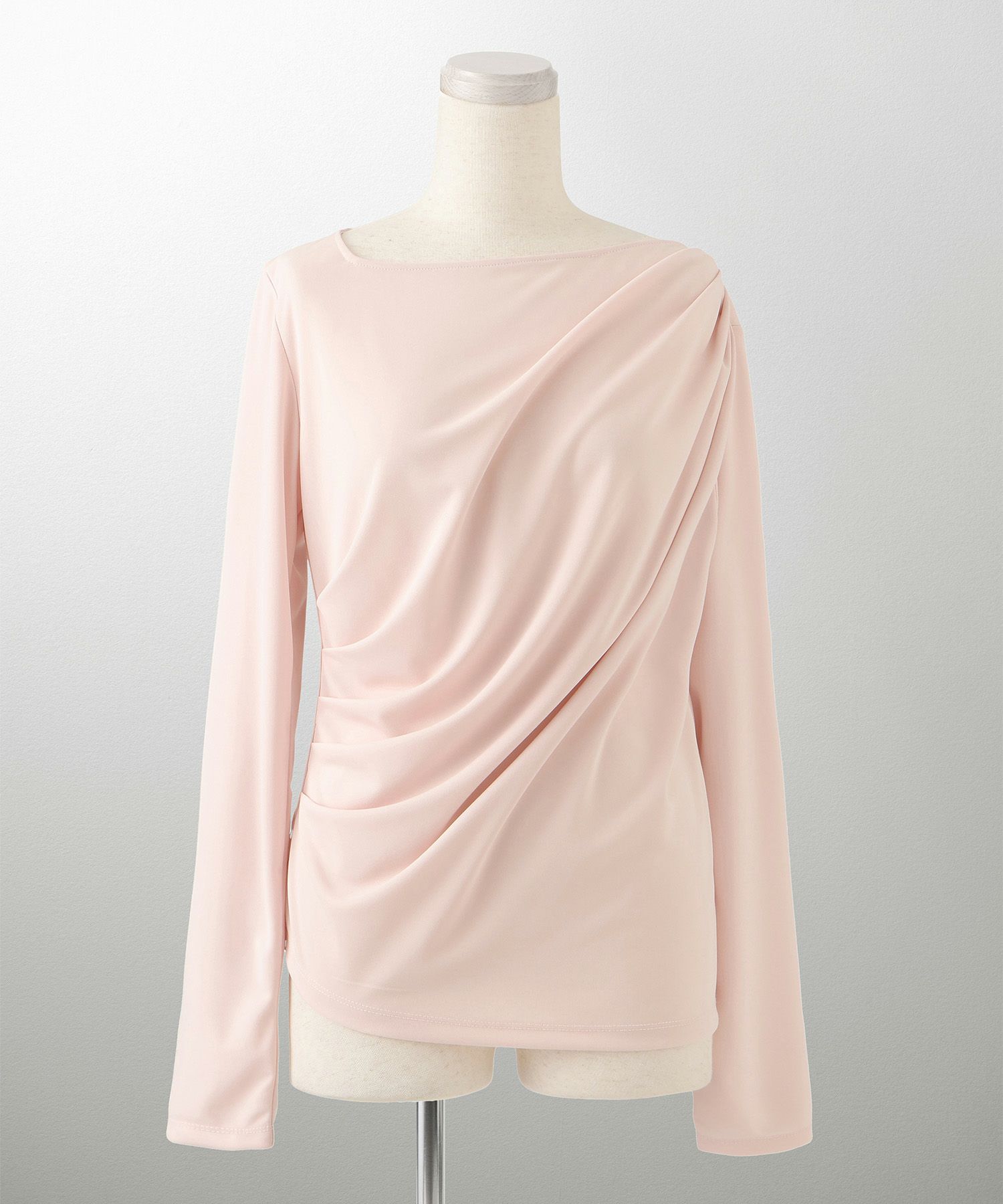 シンプル オフショルダー イージーケア オフィス/アイボリー/ピンク/サックス/ブラック/M