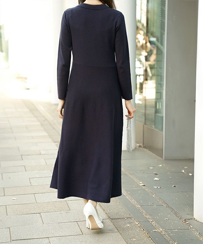 サテン ビジュー 上品 フレア アンゴラタッチ オケージョン/アイボリー/ネイビー/ブラック/ミックス/S/M