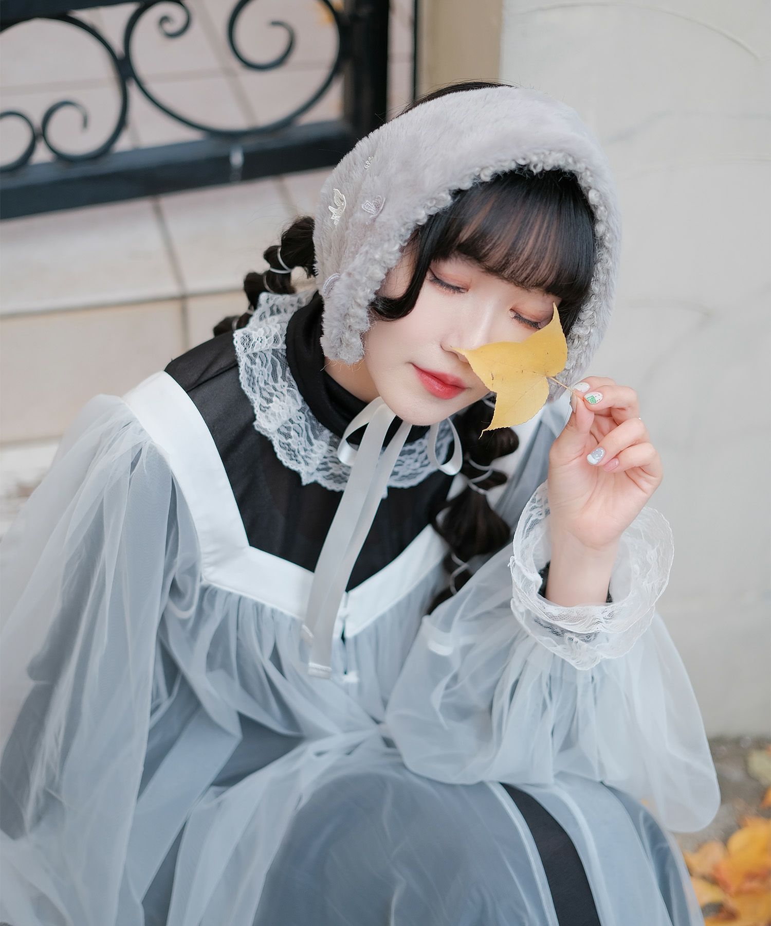 キラキラ ラメリブ ハイネック 冬 シルバーホワイト ブラック/M