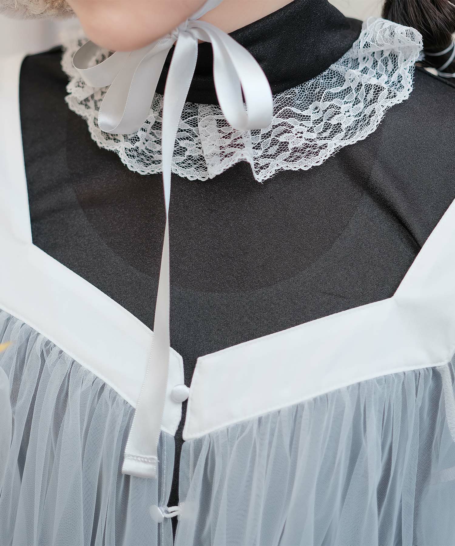 キラキラ ラメリブ ハイネック 冬 シルバーホワイト ブラック/M