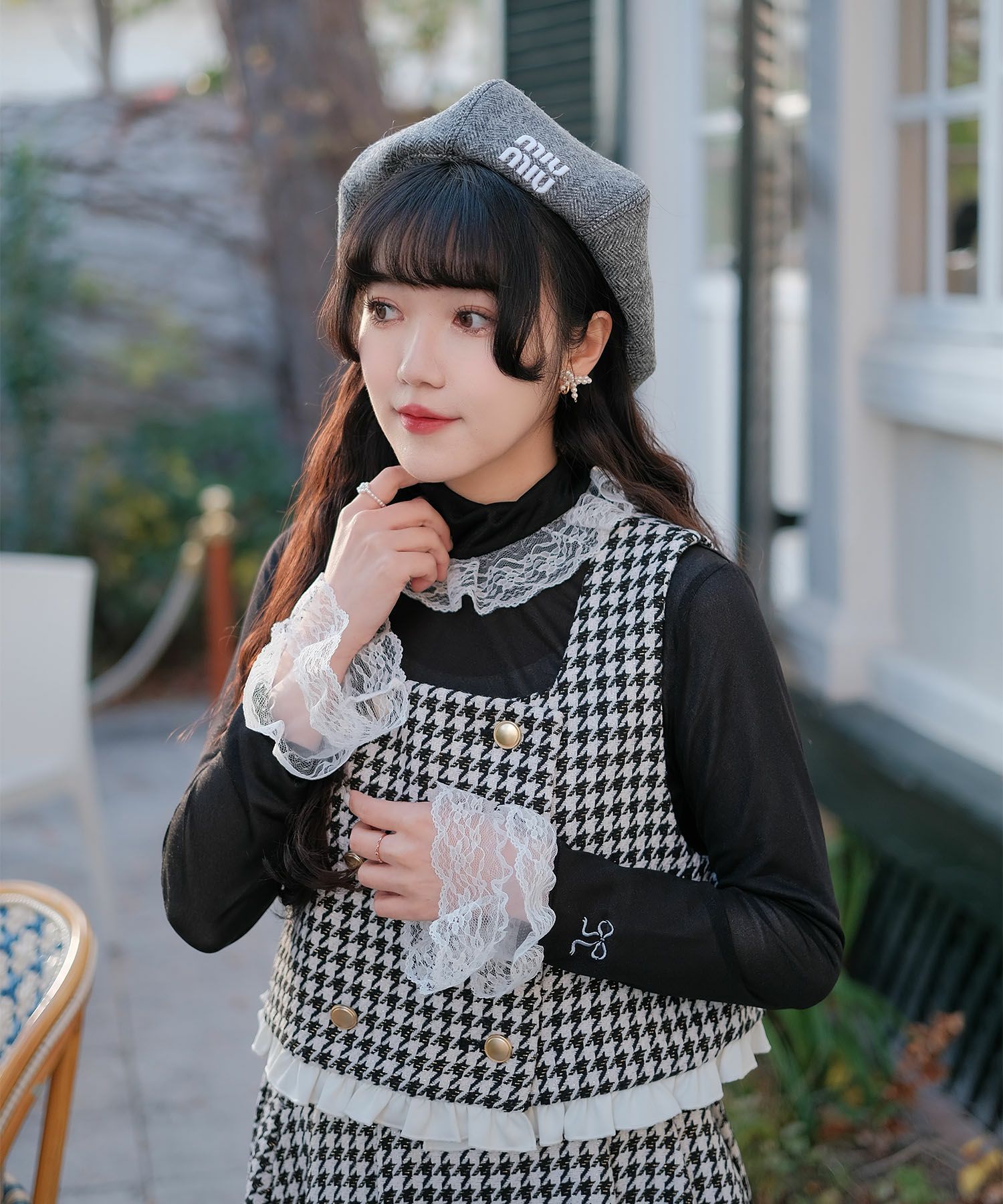 キラキラ ラメリブ ハイネック 冬 シルバーホワイト ブラック/M