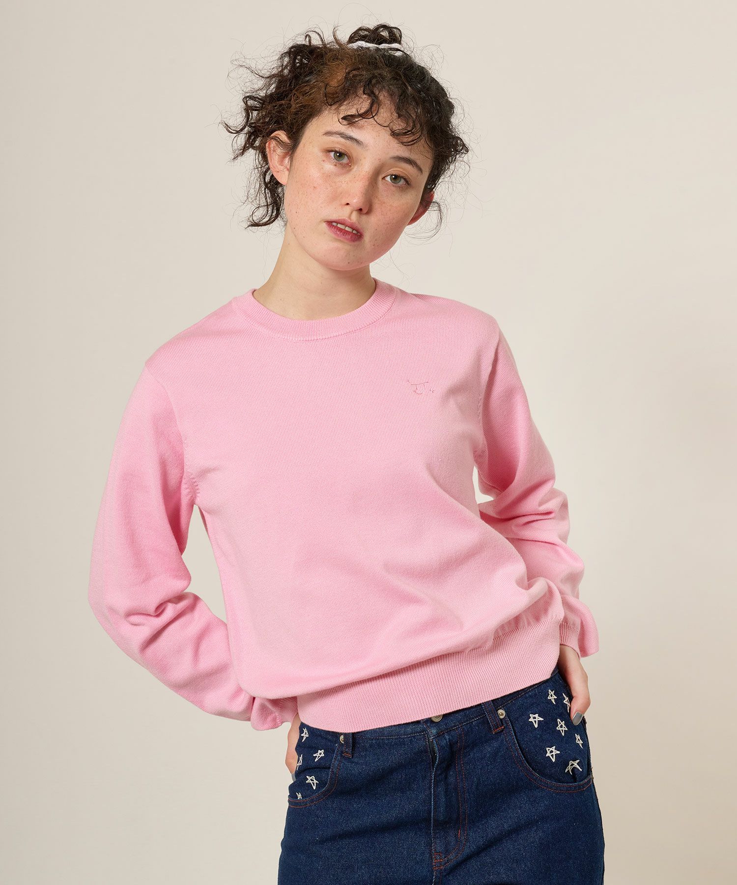 ニット/トップス/エンブレム付き