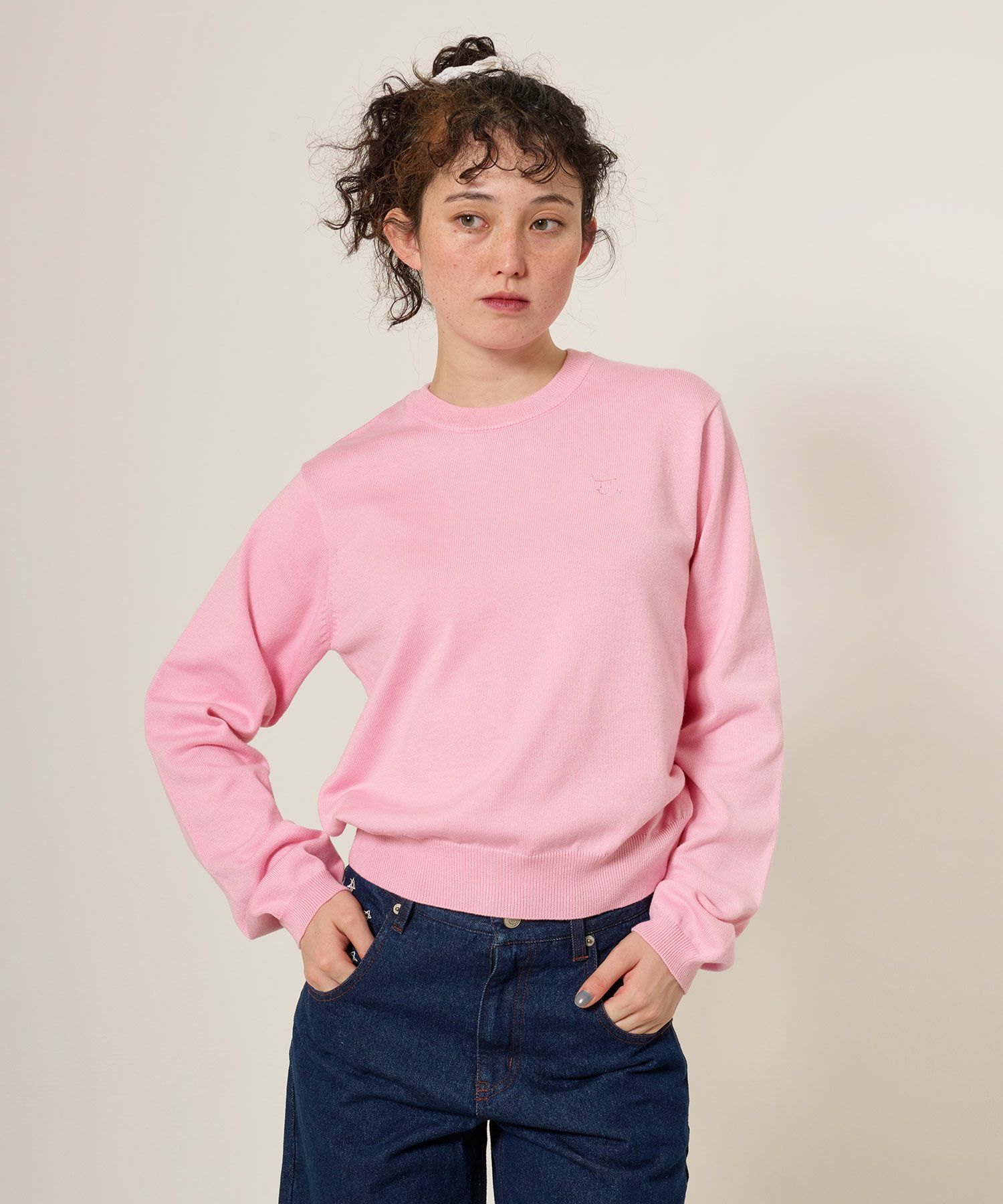 ニット/トップス/エンブレム付き