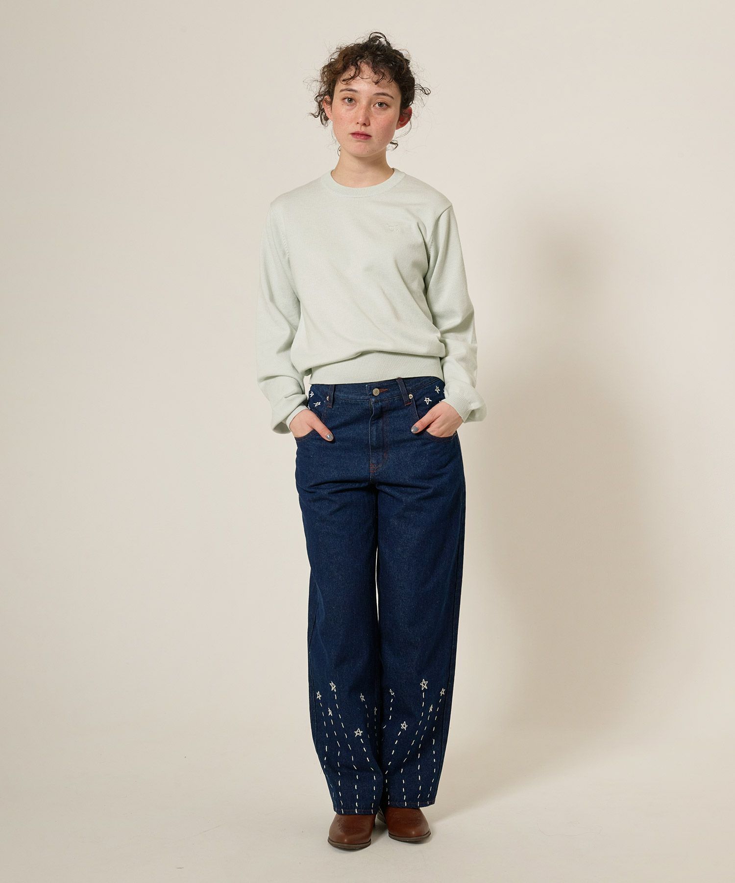 ニット/トップス/エンブレム付き