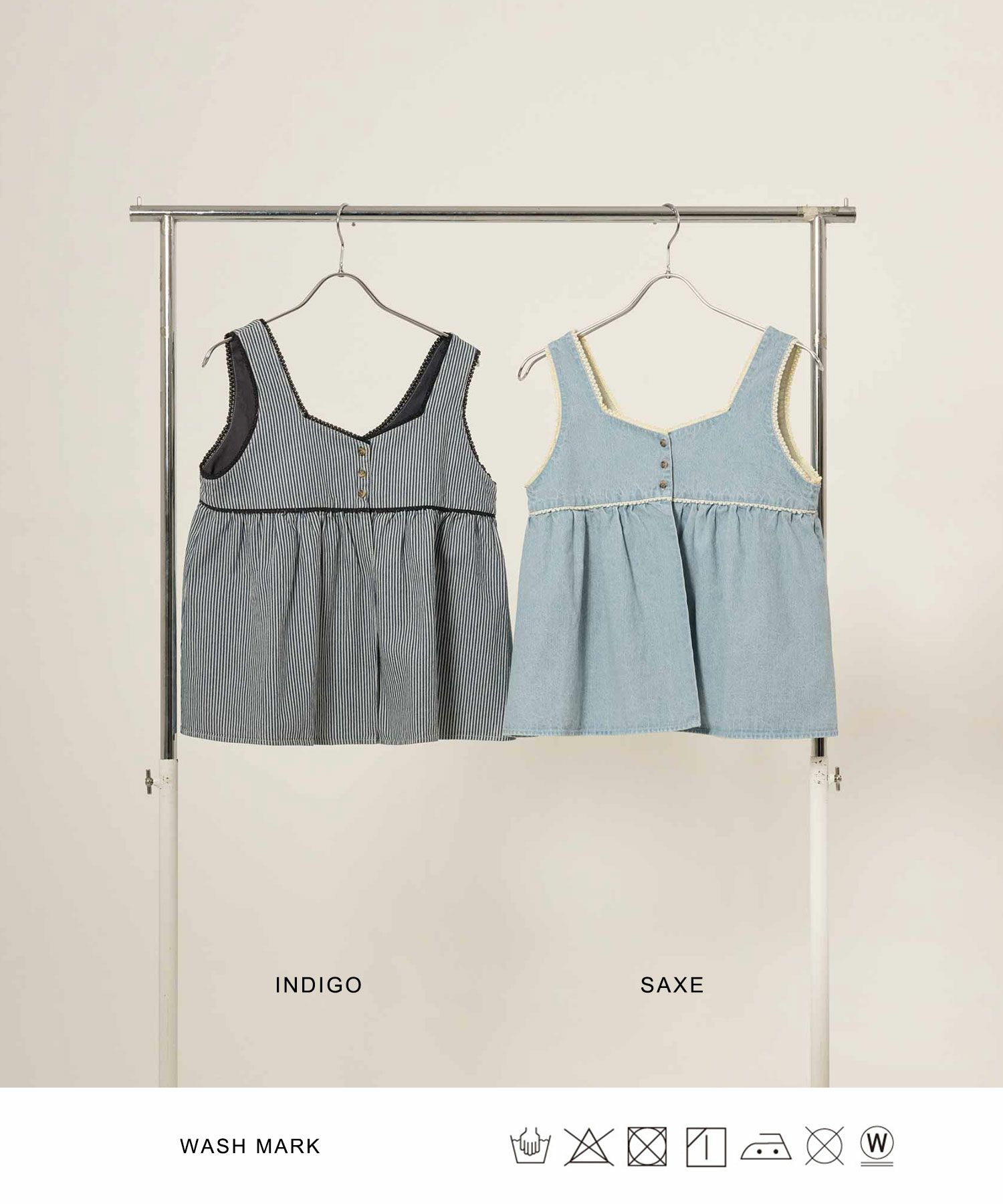 デニム/チュニック/ノースリーブ