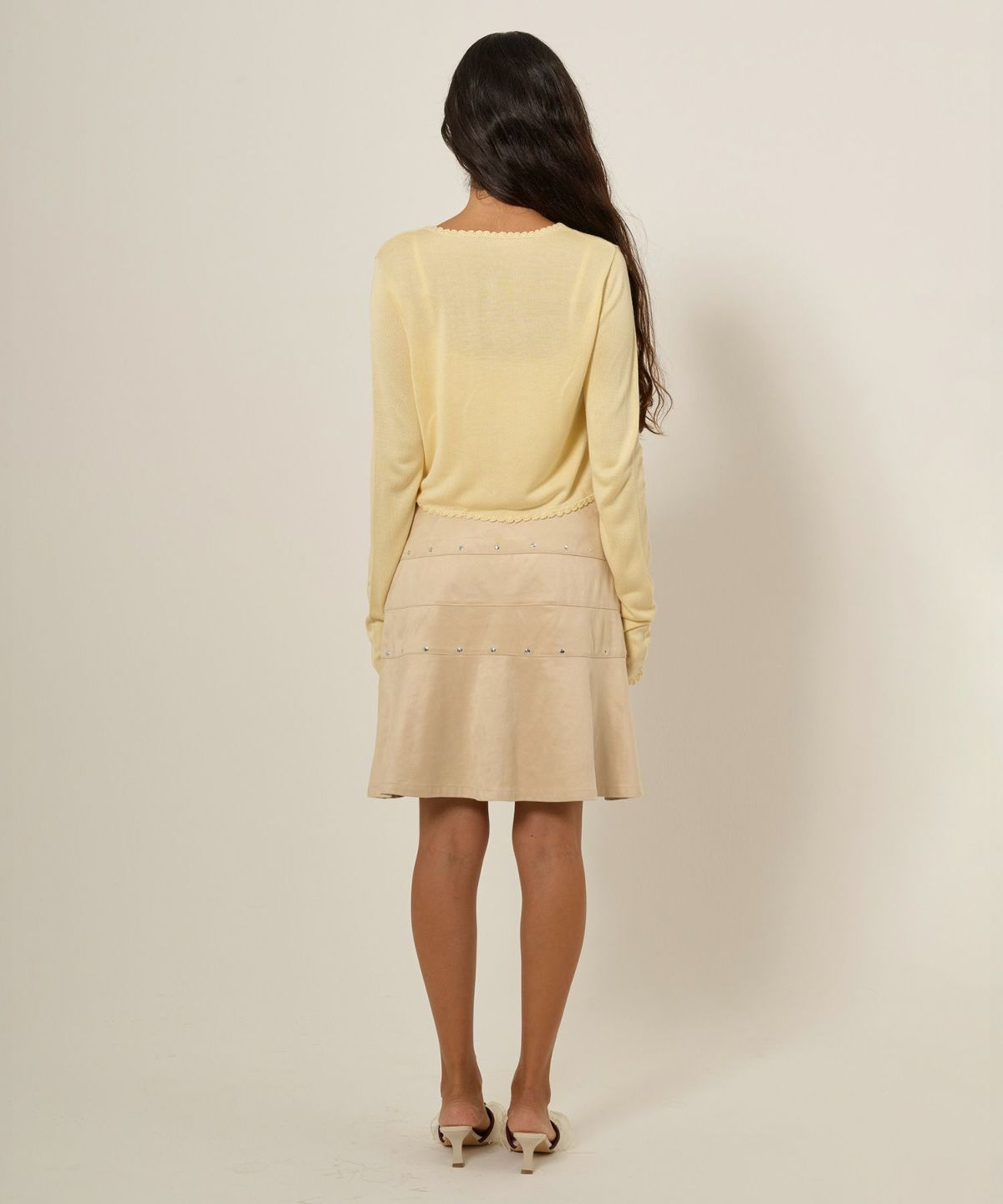 フェイクスエード/スカート/ボトムス/ひざ丈