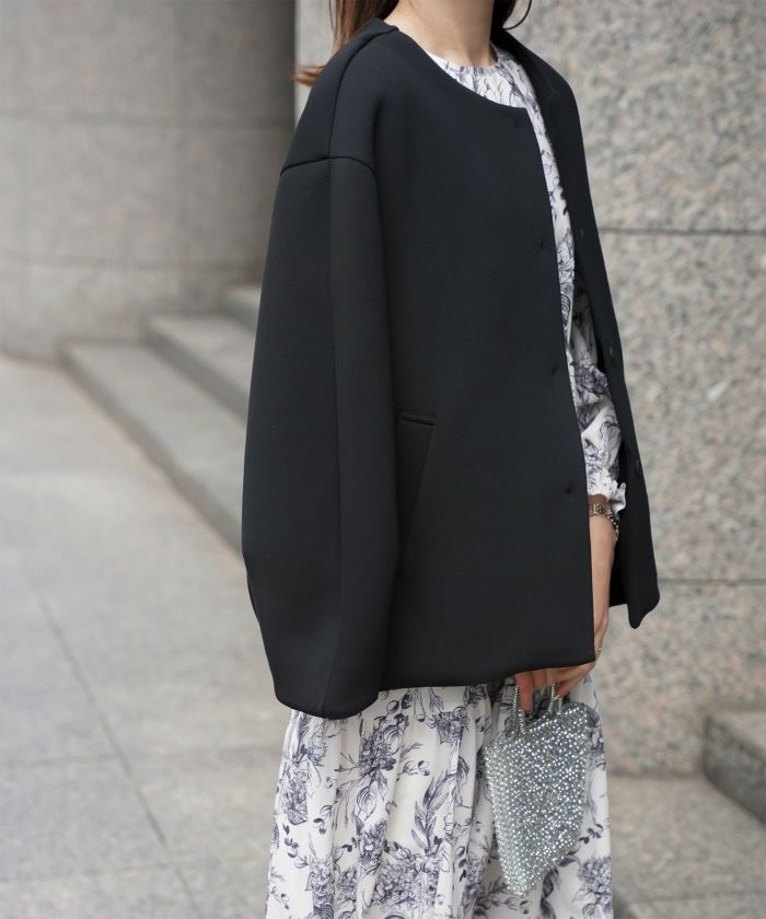 レディース 春 上品 きれいめ/グレー/イエロー/ブラック/M/ノーカラー/長袖