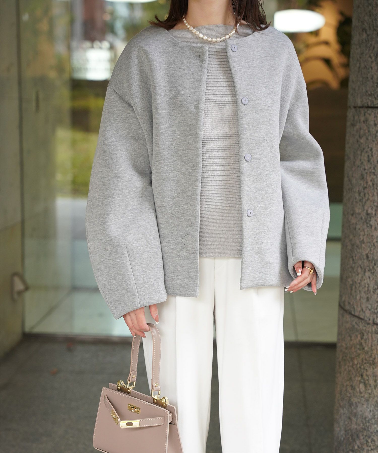 セレクト ノーカラー ボンディング コート HUIT 全3色｜hit251-0208【1  