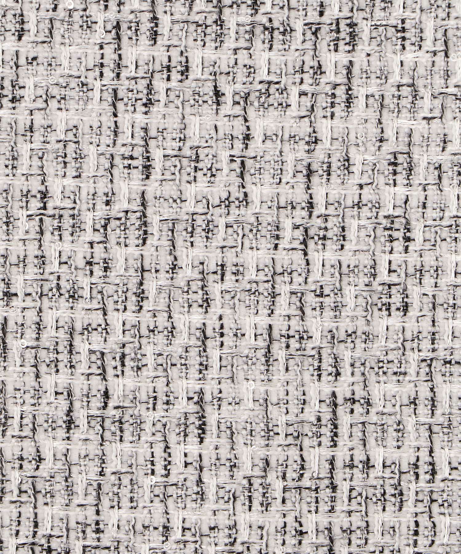 ツイード フリルヘム スパンコール チェック 上品 ミニ丈 グレーミックス/ベージュ/ブラック/M