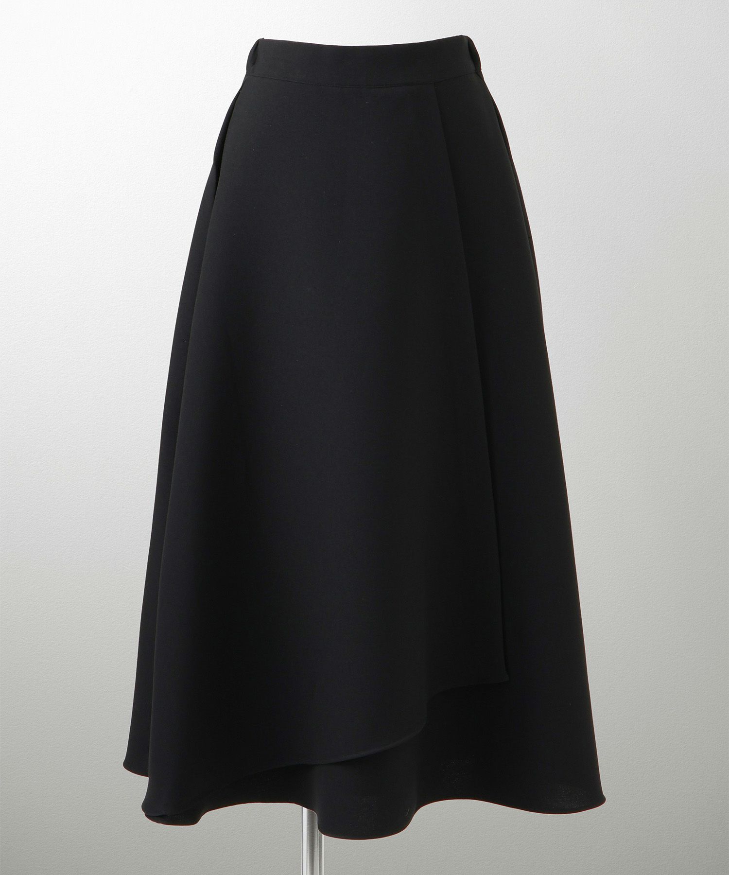 アシンメトリーデザイン ラッフル ラップスカート アイボリー/キャメル/ブラック/M