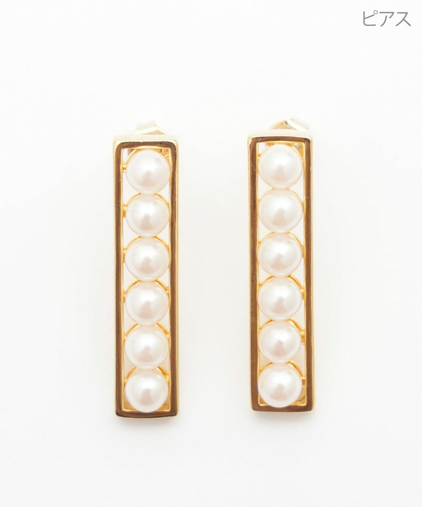 パール レクタングル ピアス イヤリング Pearl Rectangle Pierce Earring