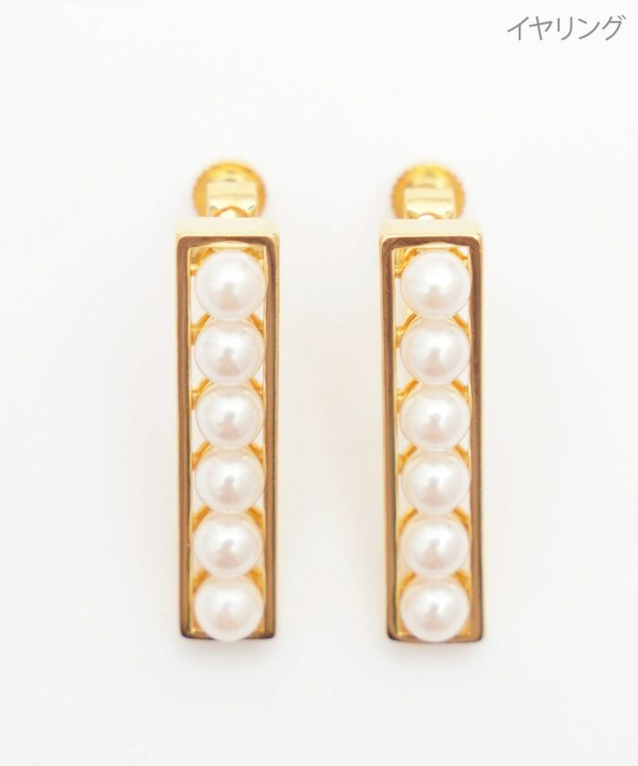 パール レクタングル ピアス イヤリング Pearl Rectangle Pierce Earring