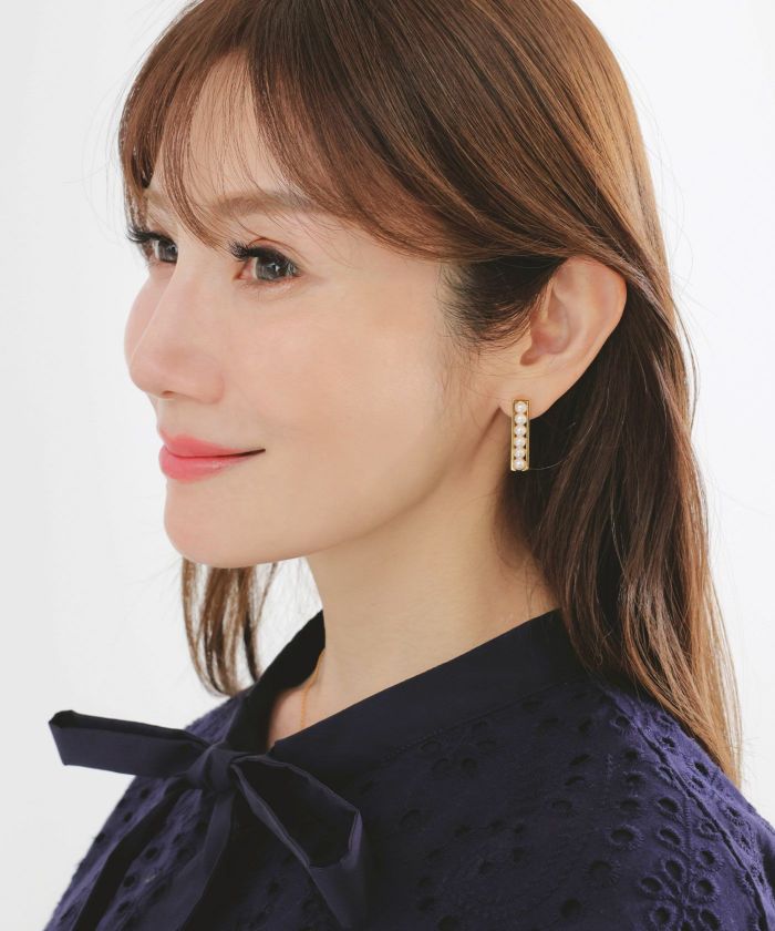 パール レクタングル ピアス イヤリング Pearl Rectangle Pierce Earring