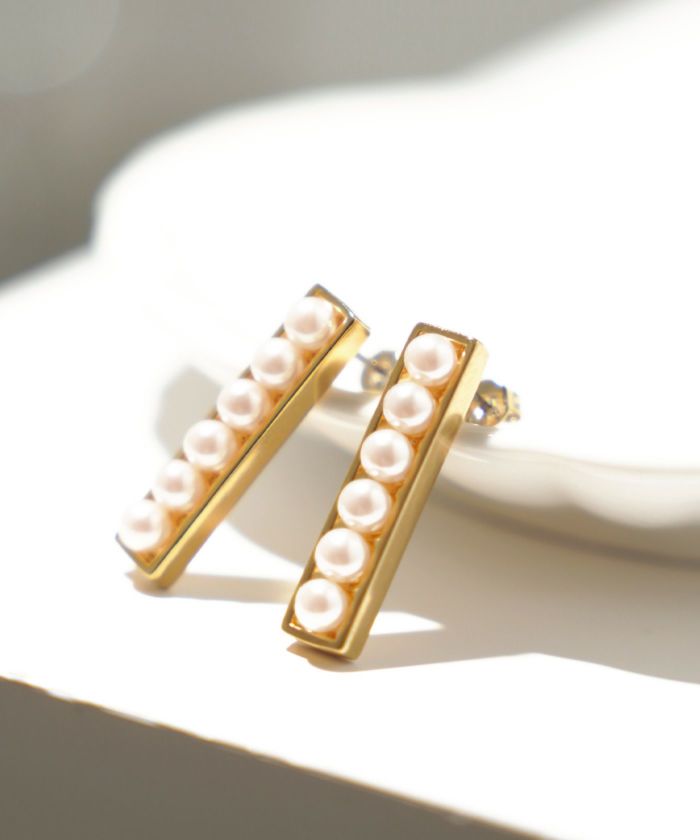 パール レクタングル ピアス イヤリング Pearl Rectangle Pierce Earring