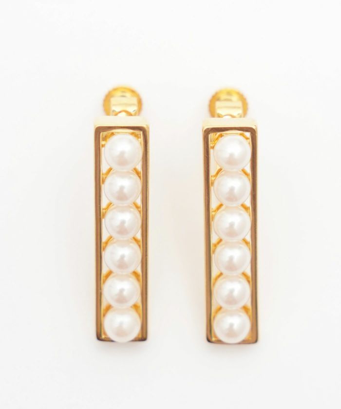 パール レクタングル ピアス イヤリング Pearl Rectangle Pierce Earring