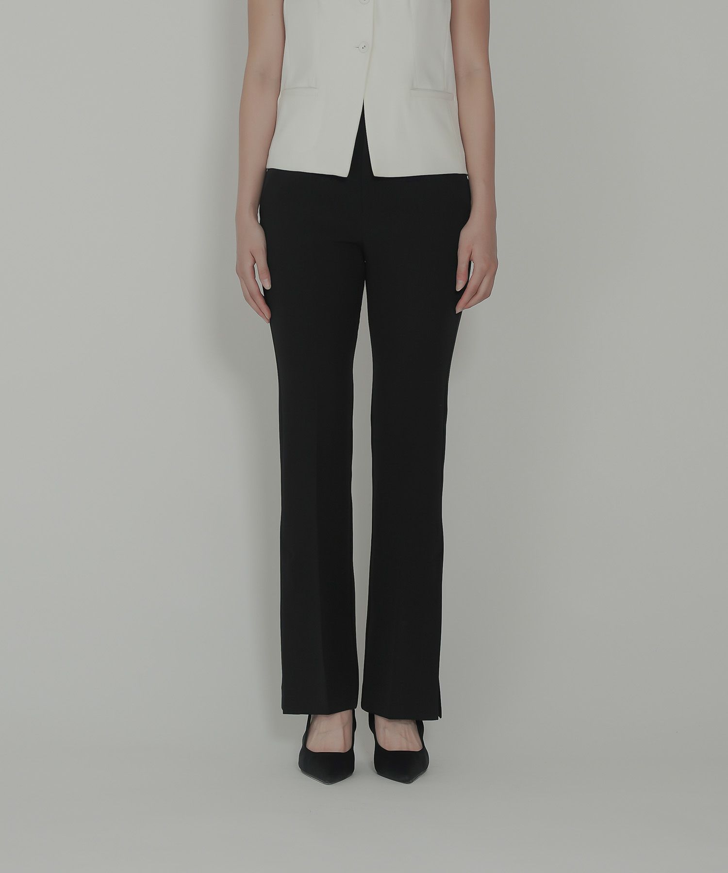 裾 スリット スラックス パンツ KINO THE KEI