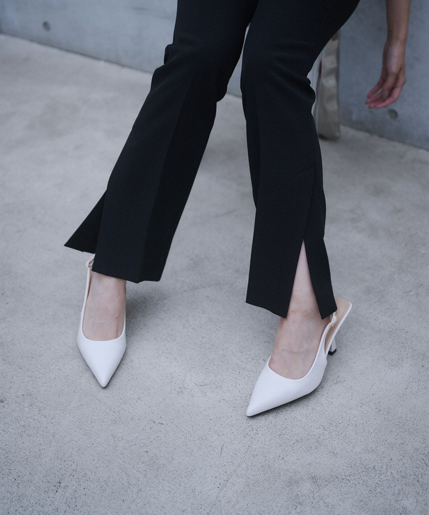 裾 スリット スラックス パンツ KINO THE KEI