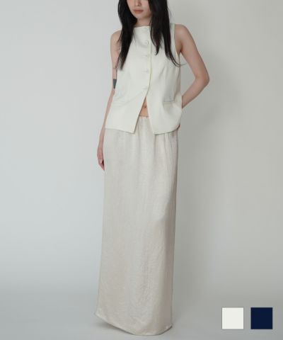 HALF ZIP SLEEVELESS SWEAT / ハーフジップ裏毛ベスト (WHITE