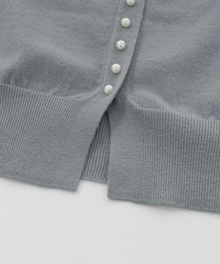 セレクトウォッシャブルトップスニットハイゲージ春秋冬レディースオフィスきれいめかわいい上品大人白黒ジョイントスペース