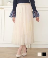 前後2WAYラインストーン付きチュールスカートPrimaScherrer全2色｜psc651-0949【1】