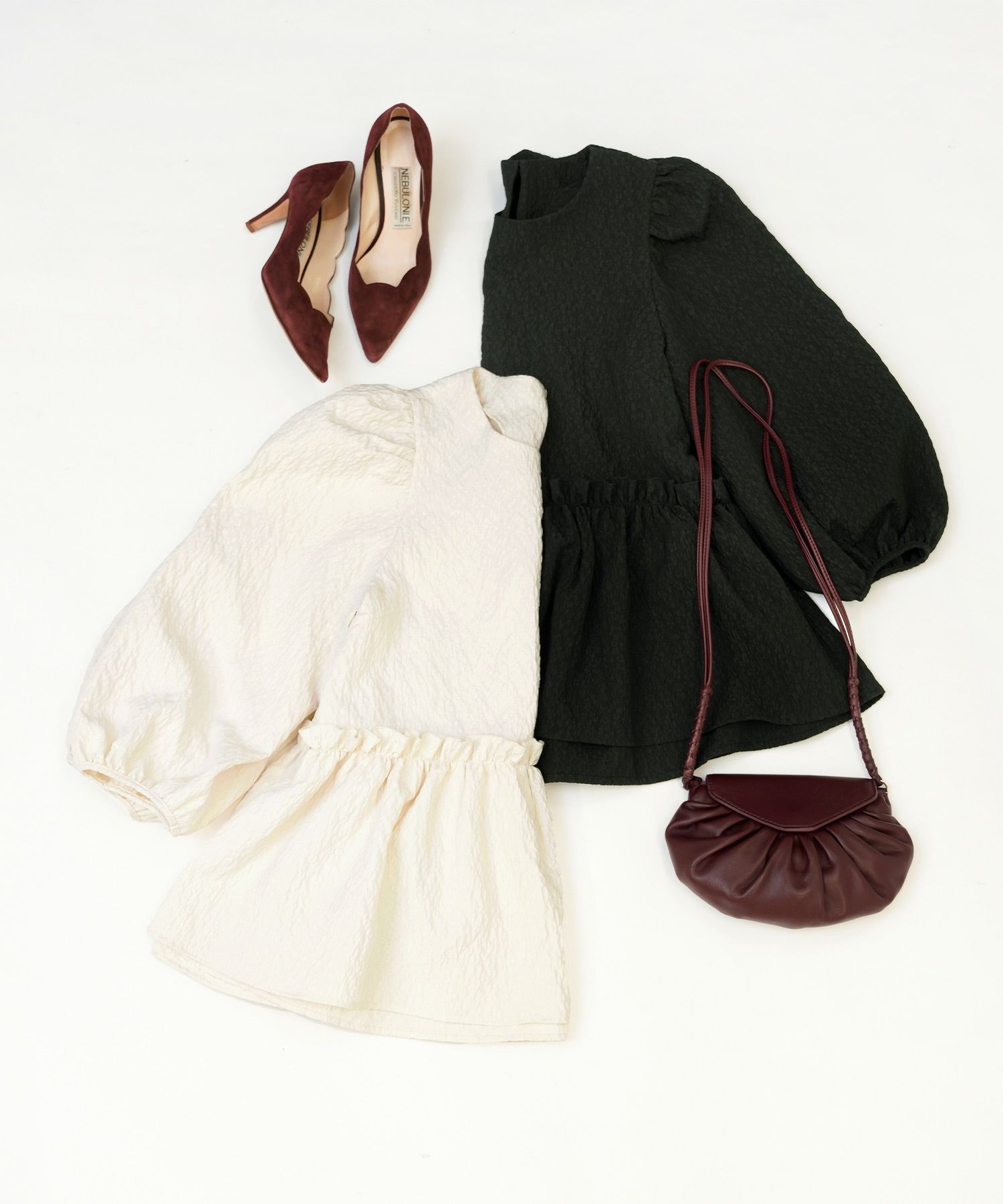 手洗い可イレヘムパフ袖フェミニン春上品大人可愛いきれいめジョイントスペース