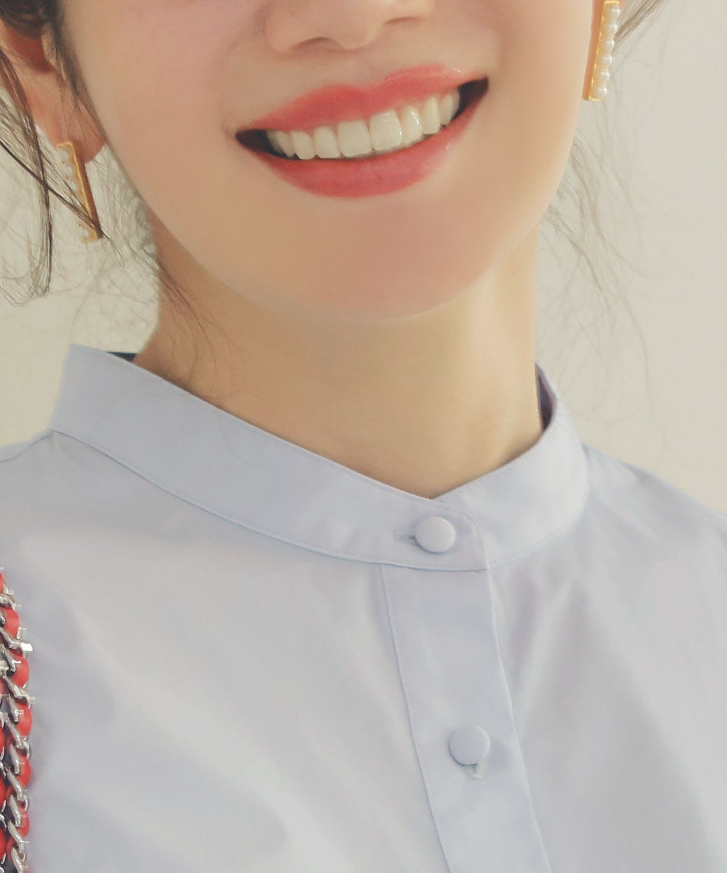 手洗い可くるみ釦フェミニンオフィス春上品大人可愛いきれいめジョイントスペース