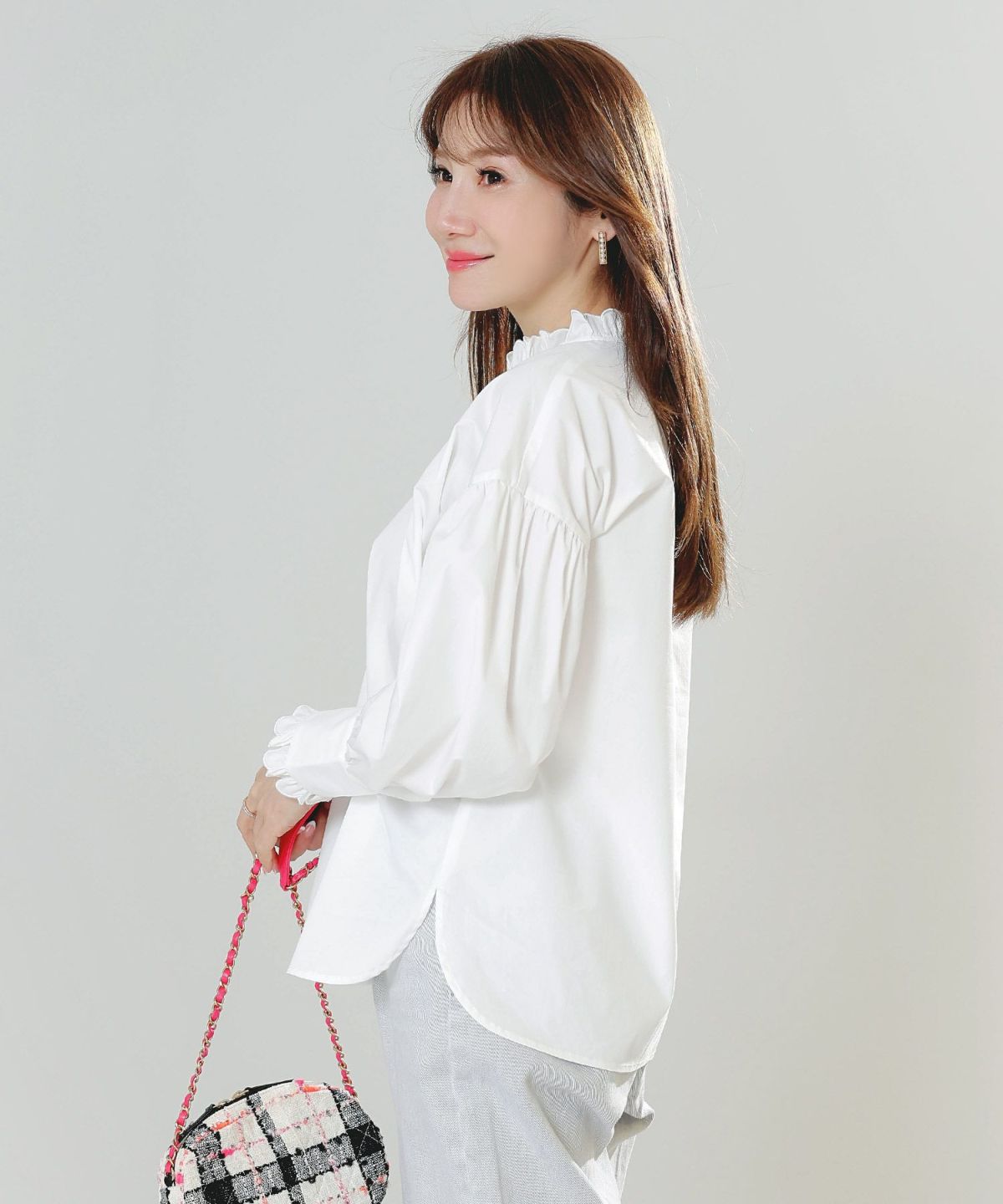 手洗い可インナーサイドスリットレイヤードスタイルフェミニン背涙開き上品きれいめジョイントスペース