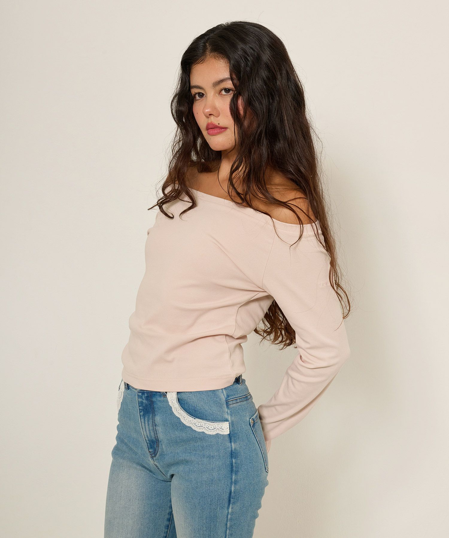 カットソー/ボートネック/長袖/シンプル