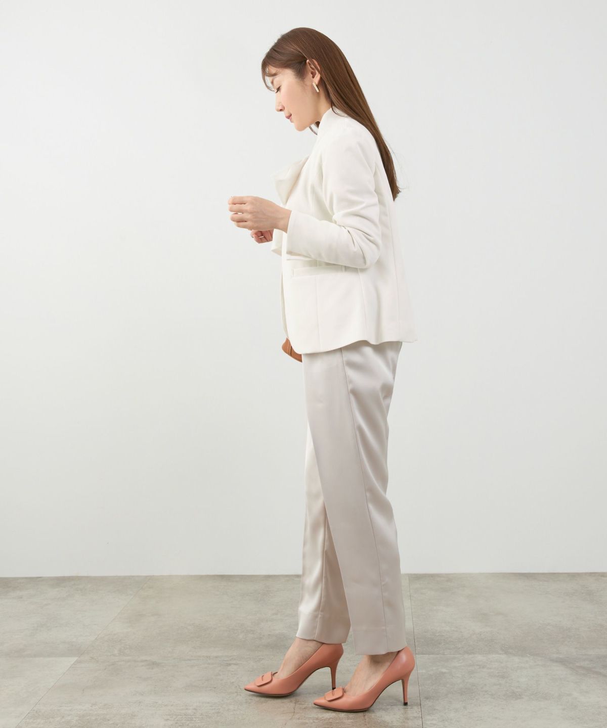 手洗い可 セレクト オケージョン オフィス 学校行事 アウター 袖口スリット 上品 きれいめ ジョイントスペース