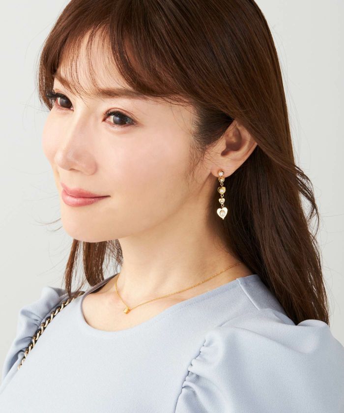 ハート ライン ピアス イヤリング Heart Line Pierce Earring