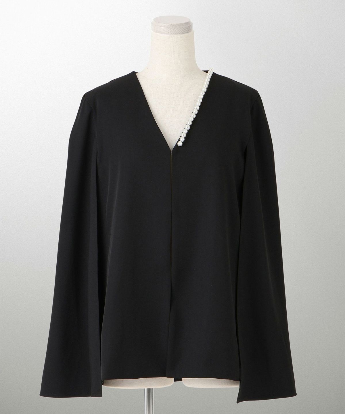 レディース パールトリム ジャケット/ホワイト/ブラック/M