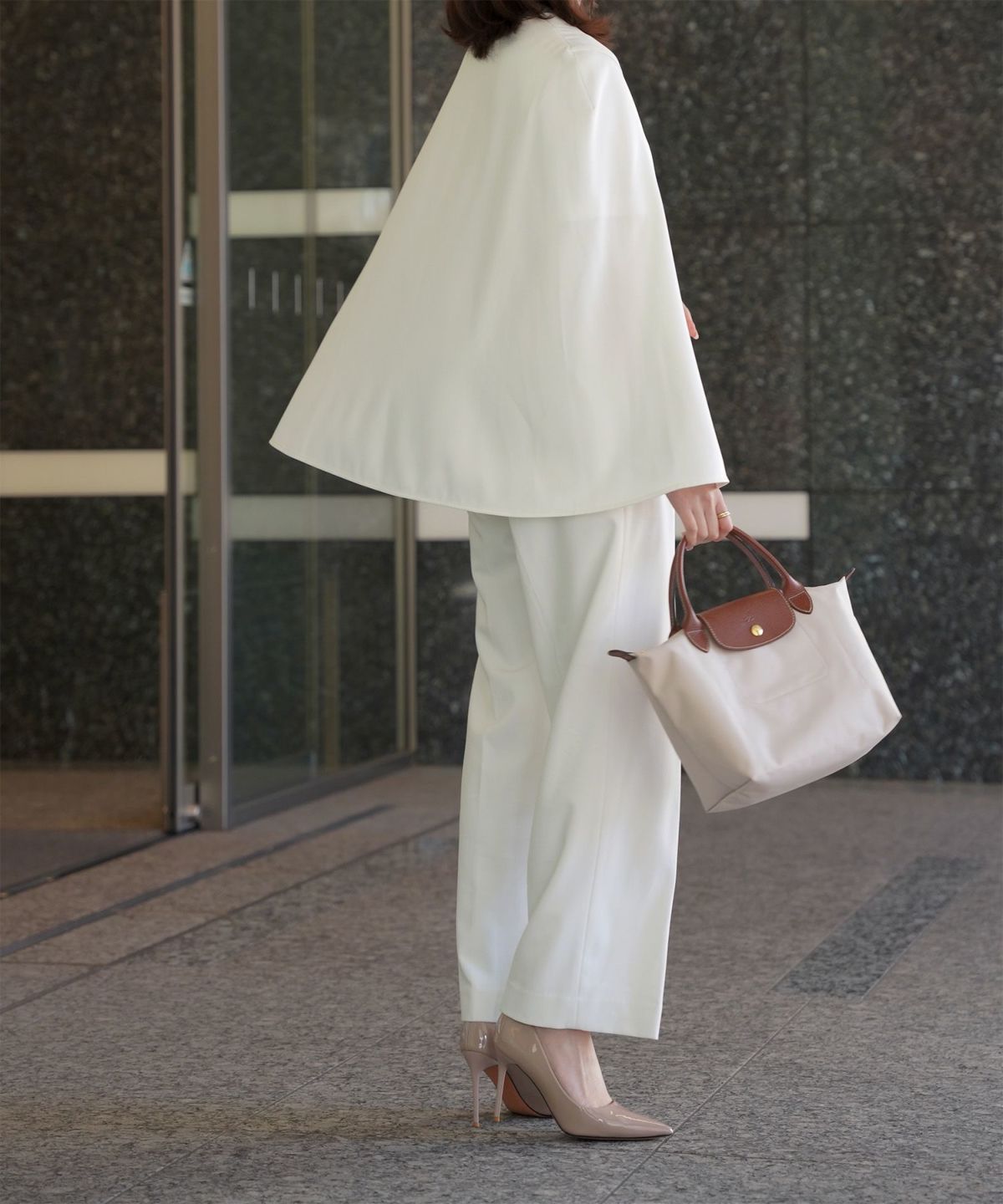 レディース パールトリム ジャケット/ホワイト/ブラック/M