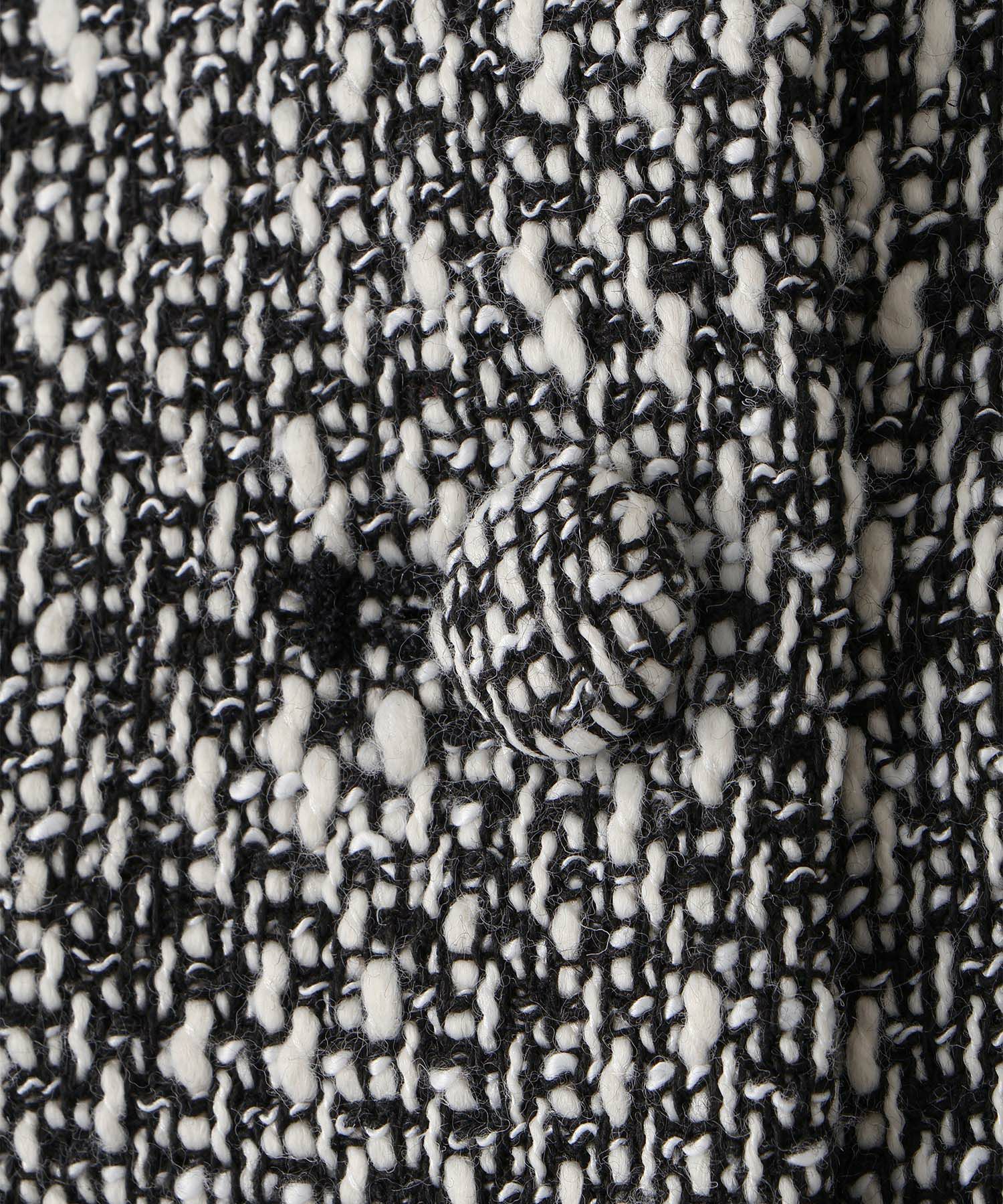 レディース ミックスツイード ノースリーブ ドッキングワンピース/ホワイト/ブラック/M/ロング丈