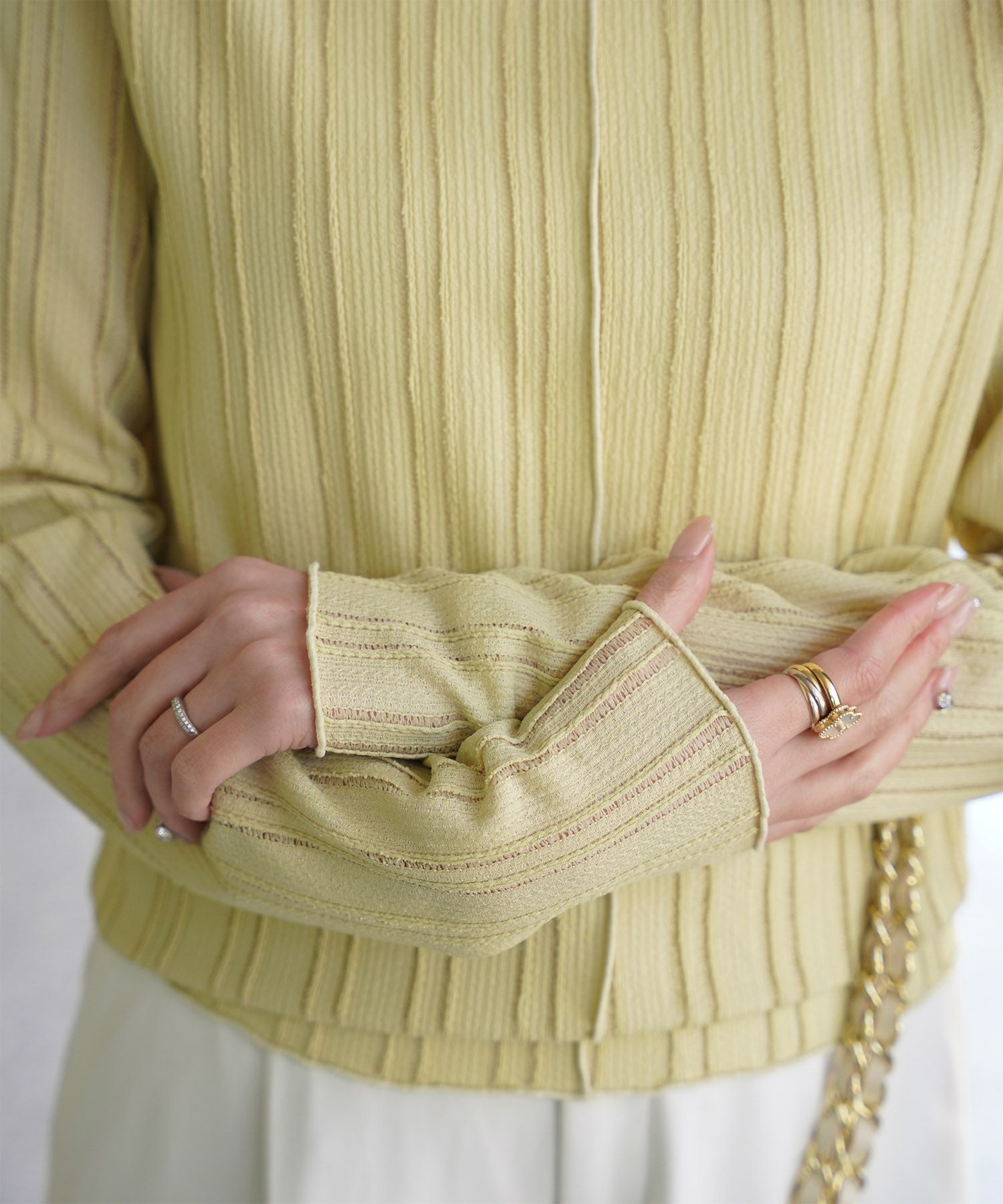 レディース 春 秋 冬 カットソー 薄手 カジュアル きれいめ 洗える ホワイト/ライトグリーン/ブラック/M/ボトルネック/長袖