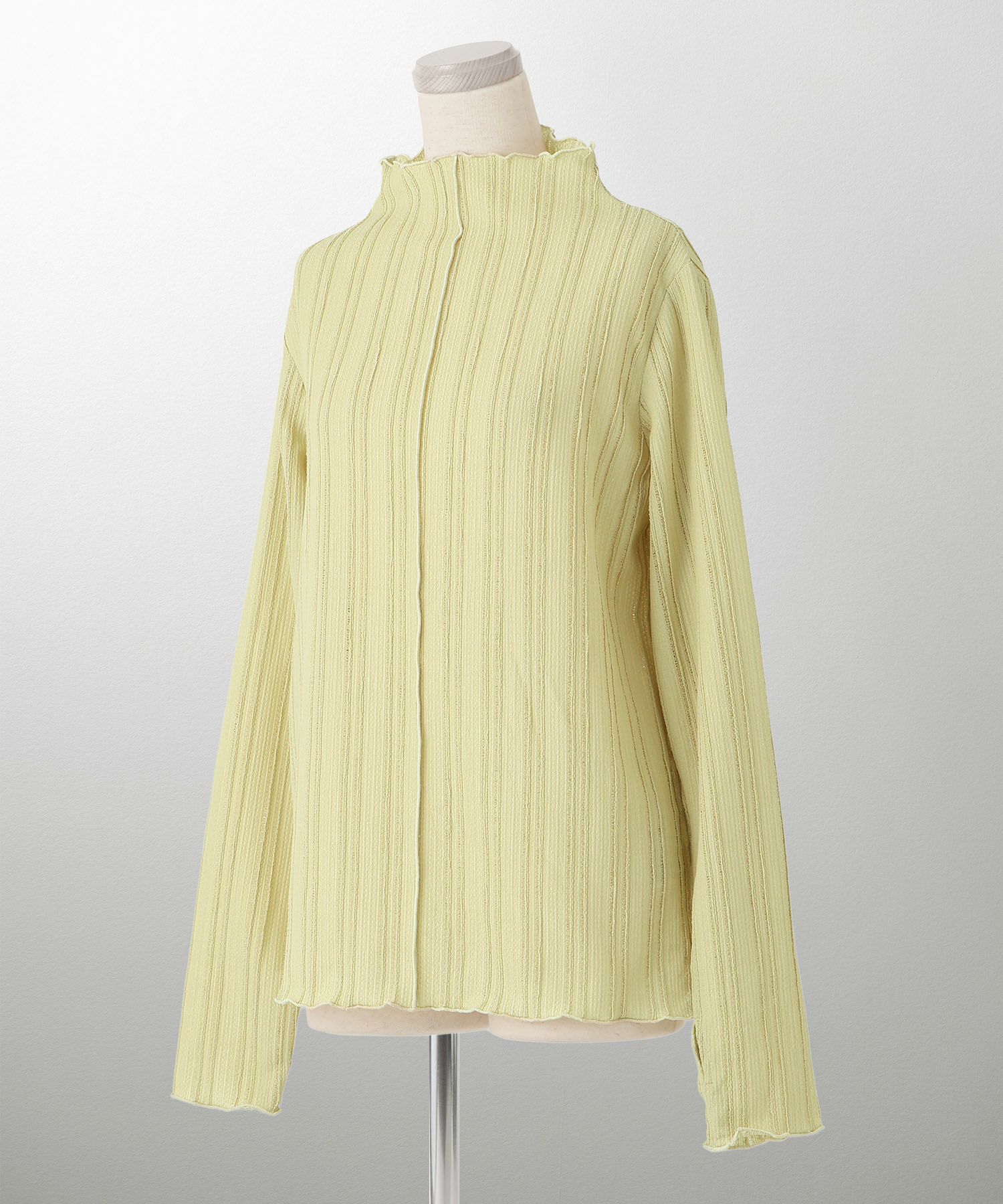 レディース 春 秋 冬 カットソー 薄手 カジュアル きれいめ 洗える ホワイト/ライトグリーン/ブラック/M/ボトルネック/長袖