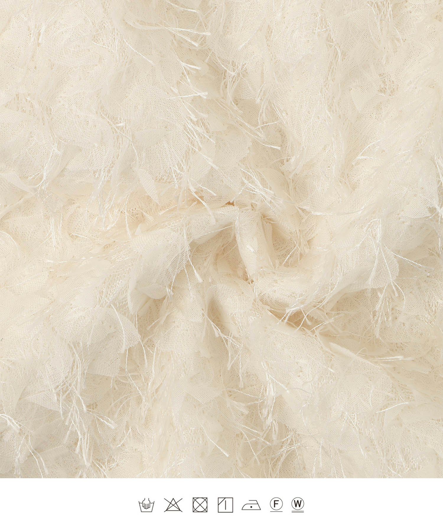 レディース モチーフ チュール フリル/アイボリー/ブラック/M/2way/フェザー/長袖