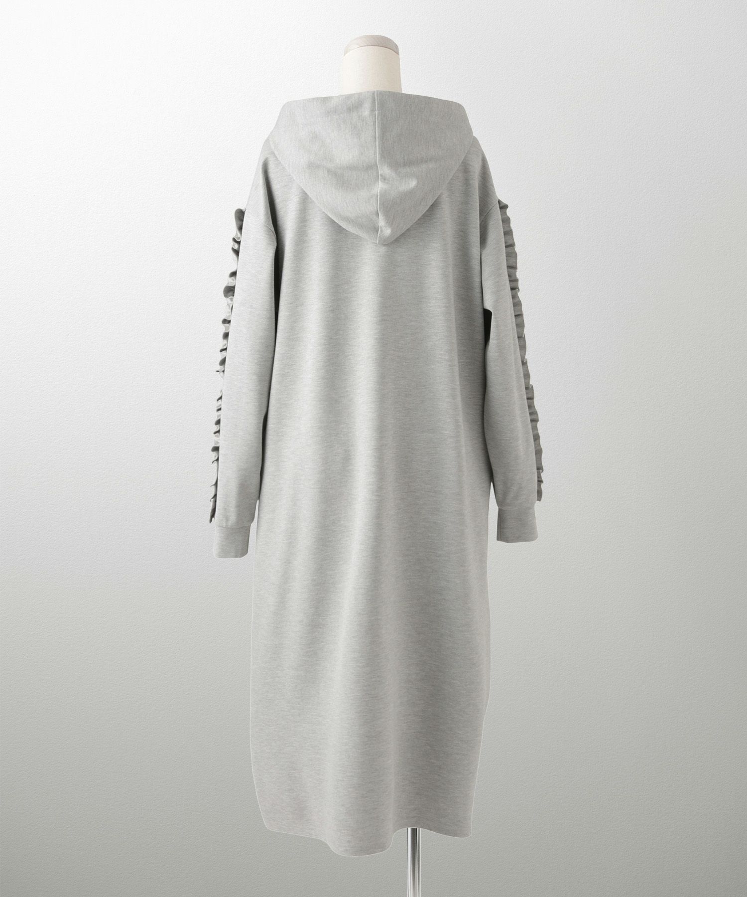 レディース 春 秋 ポンチ素材 カジュアル 上品/グレー/ブラック/M/プチフリル/ポケット/長袖