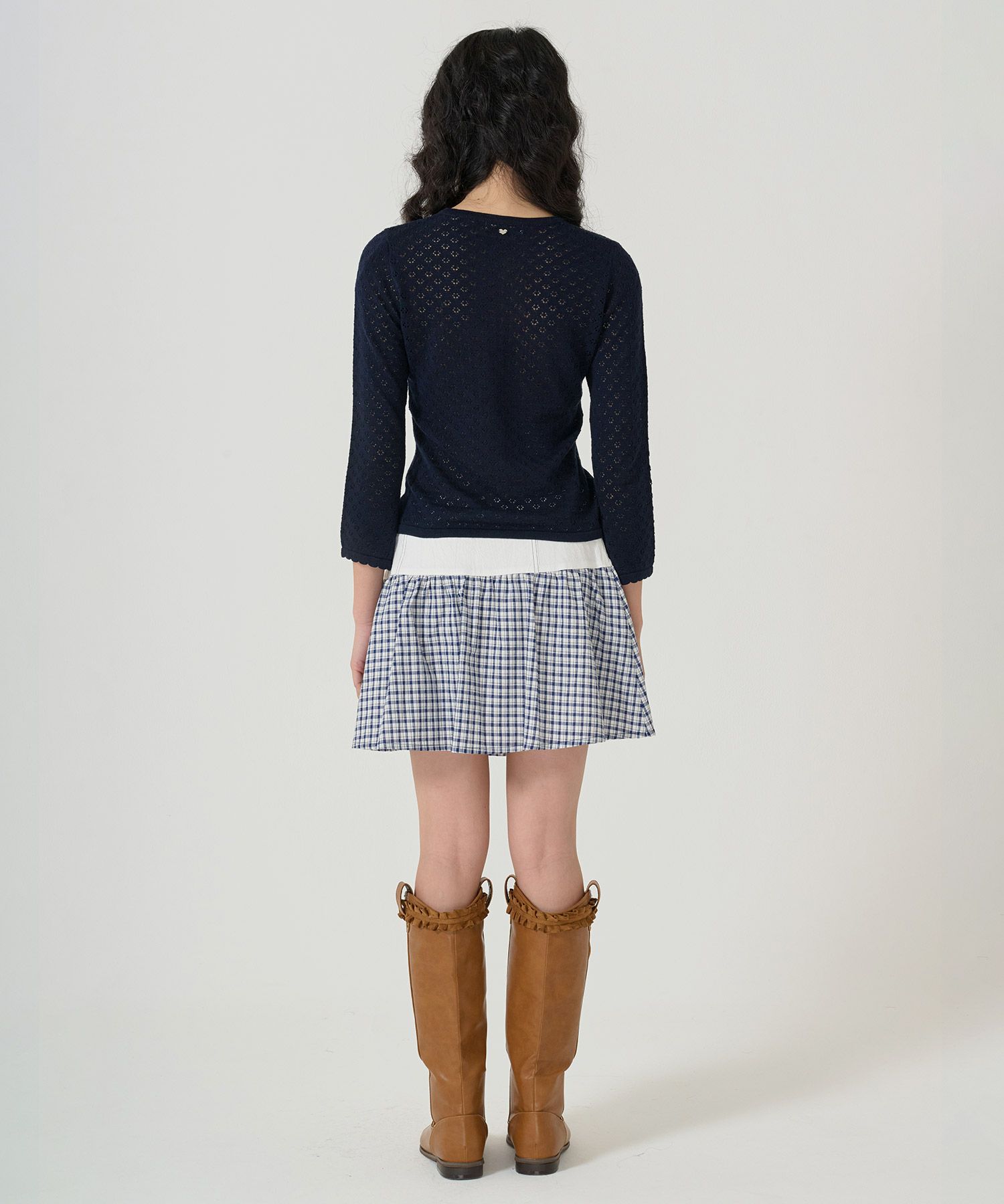 ミニスカート/ボトムス/スカート/切替/チェック