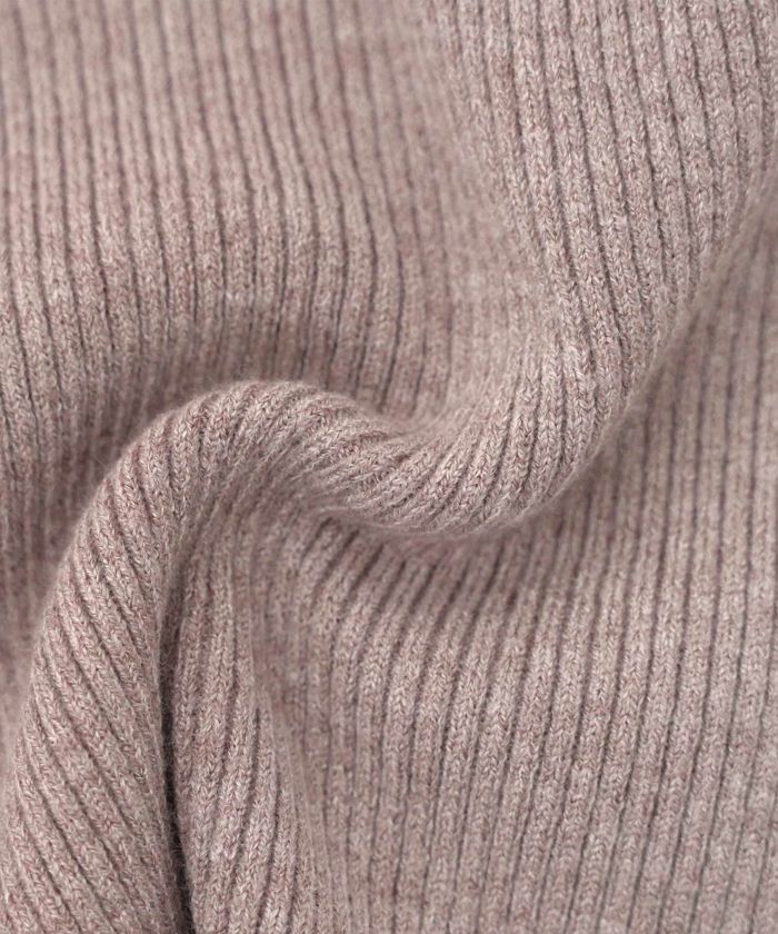 レディース/トップス/ニット/アシメカラー/襟/バイカラー/配色/パール/長袖/ハイゲージ/ピンク/モカ/チャコール/ネイビー/春/秋/冬/伸縮/上品/フェミニン/エレガント/かわいい/大人