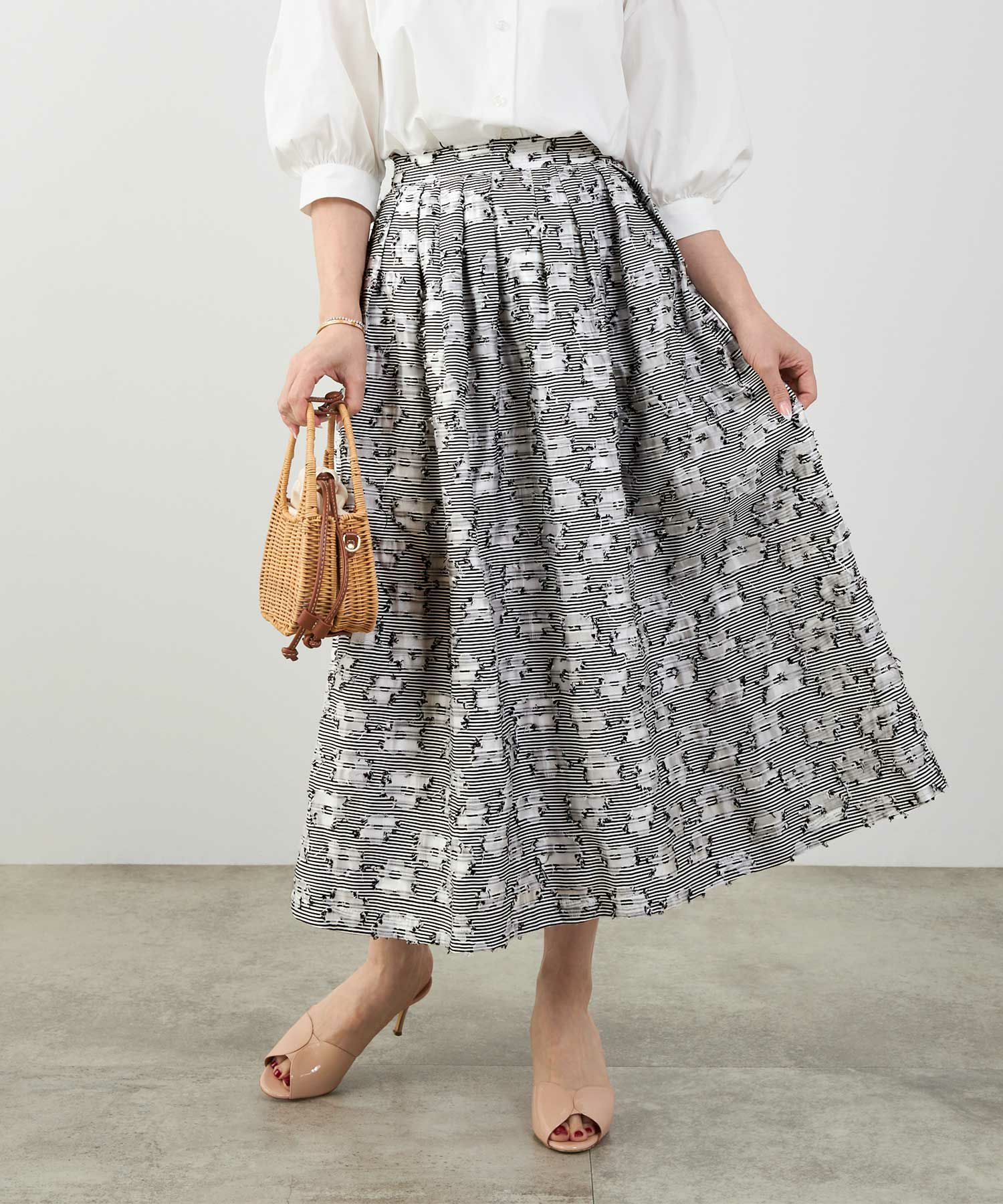 手洗い可おしゃれフェミニン上品エレガント大人可愛いきれいめ花柄フラワー春ジョイントスペース