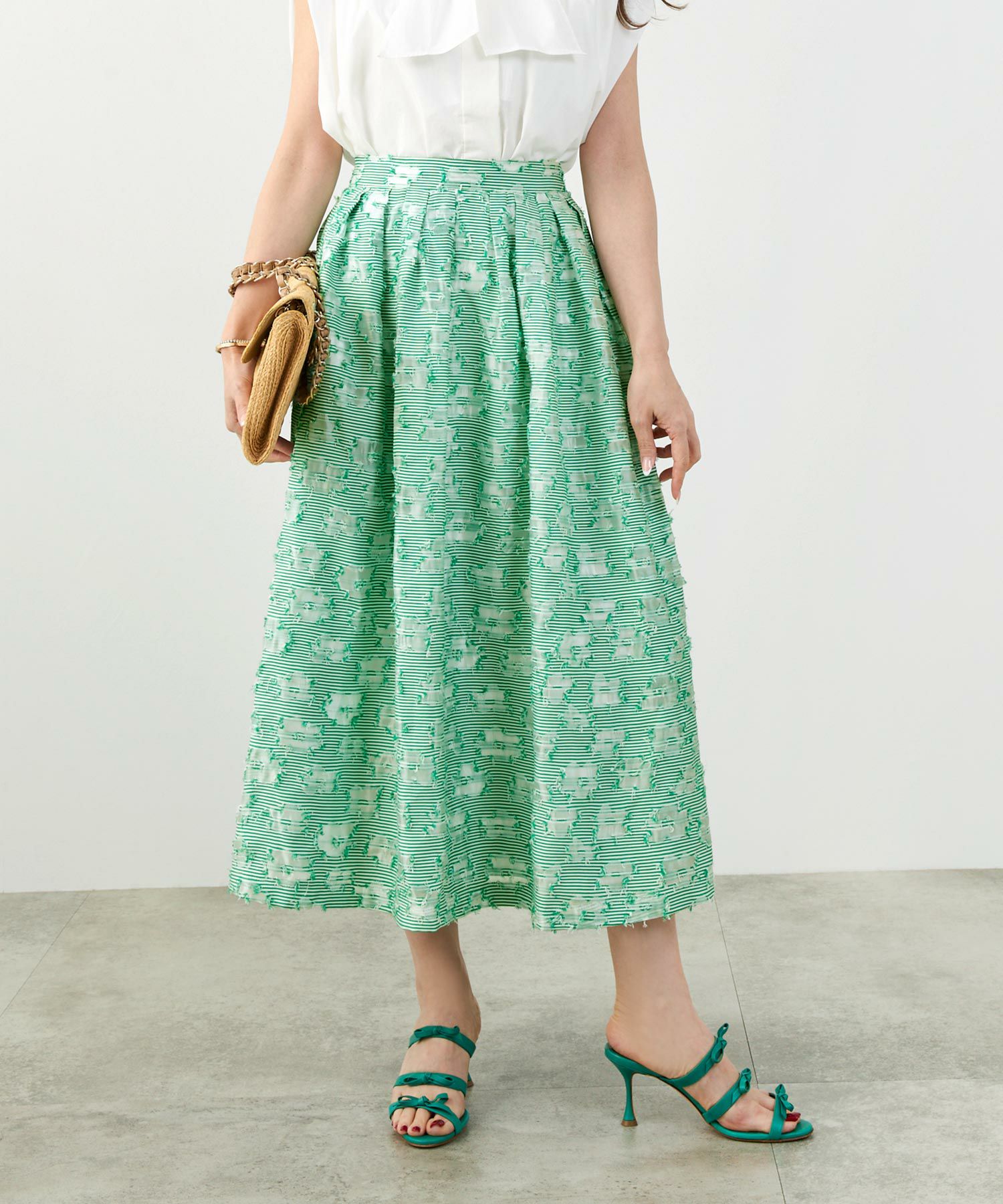 手洗い可おしゃれフェミニン上品エレガント大人可愛いきれいめ花柄フラワー春ジョイントスペース