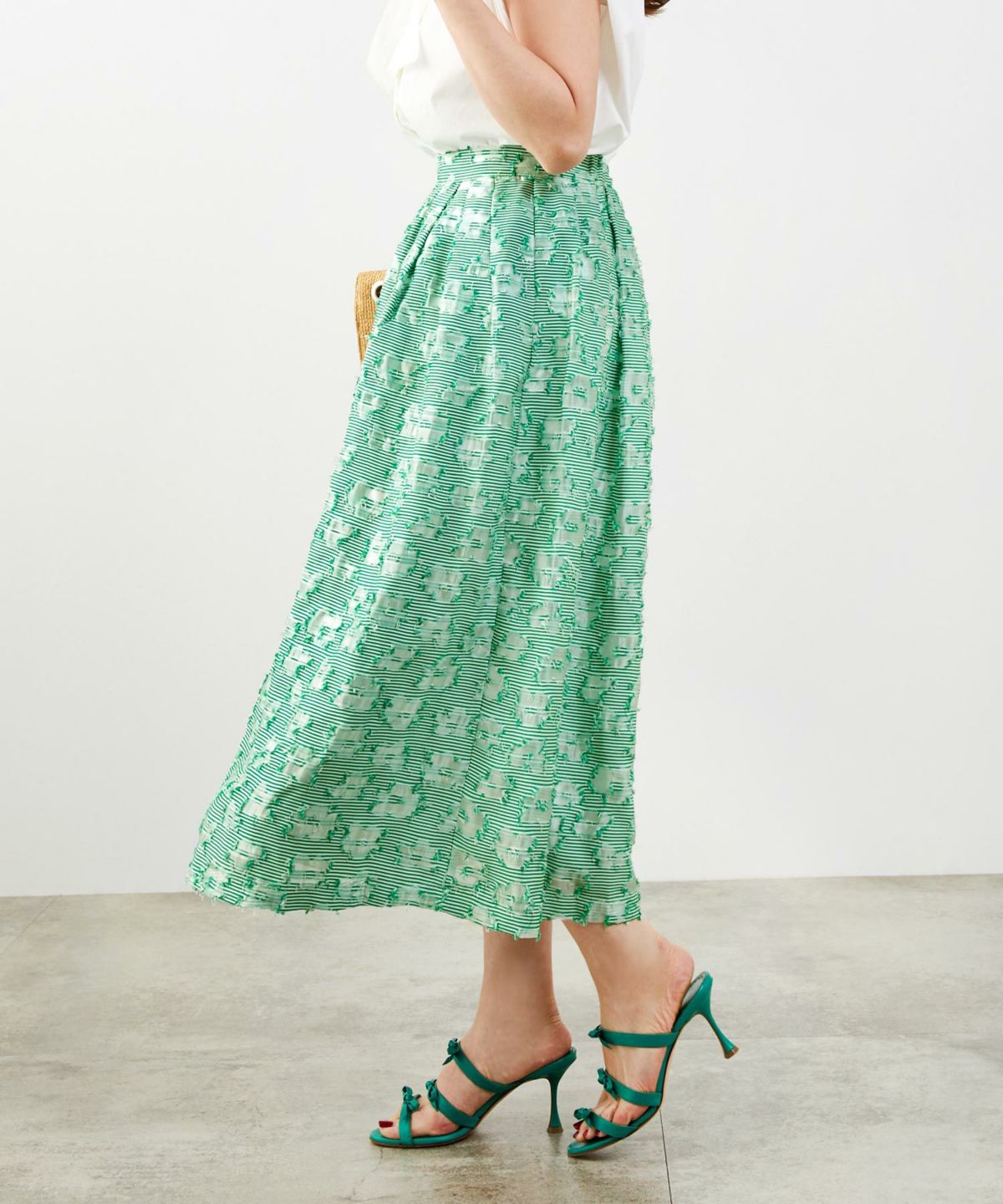 手洗い可おしゃれフェミニン上品エレガント大人可愛いきれいめ花柄フラワー春ジョイントスペース