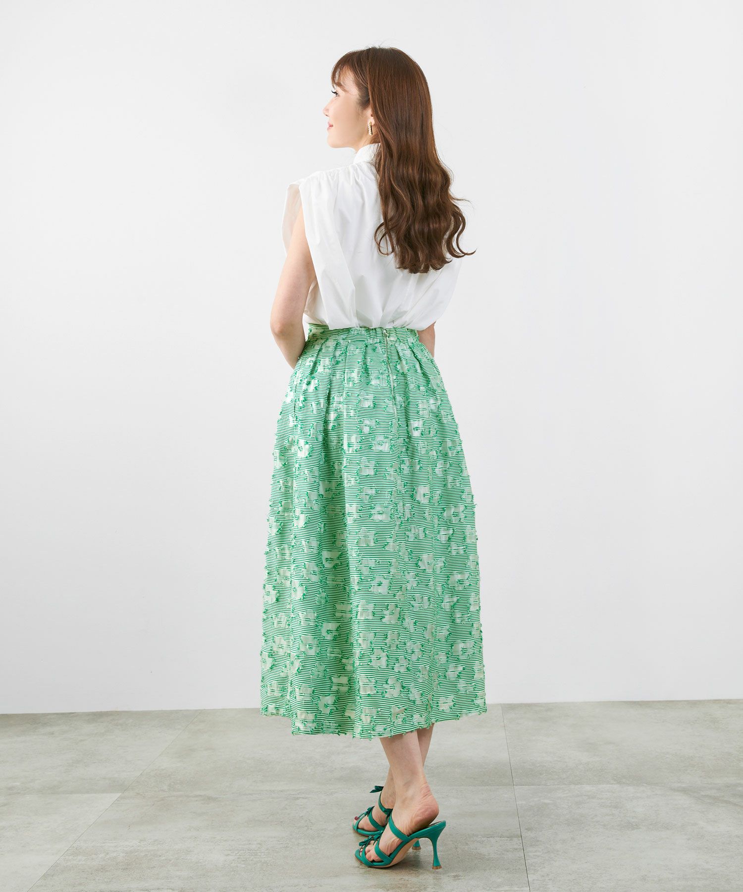 手洗い可おしゃれフェミニン上品エレガント大人可愛いきれいめ花柄フラワー春ジョイントスペース