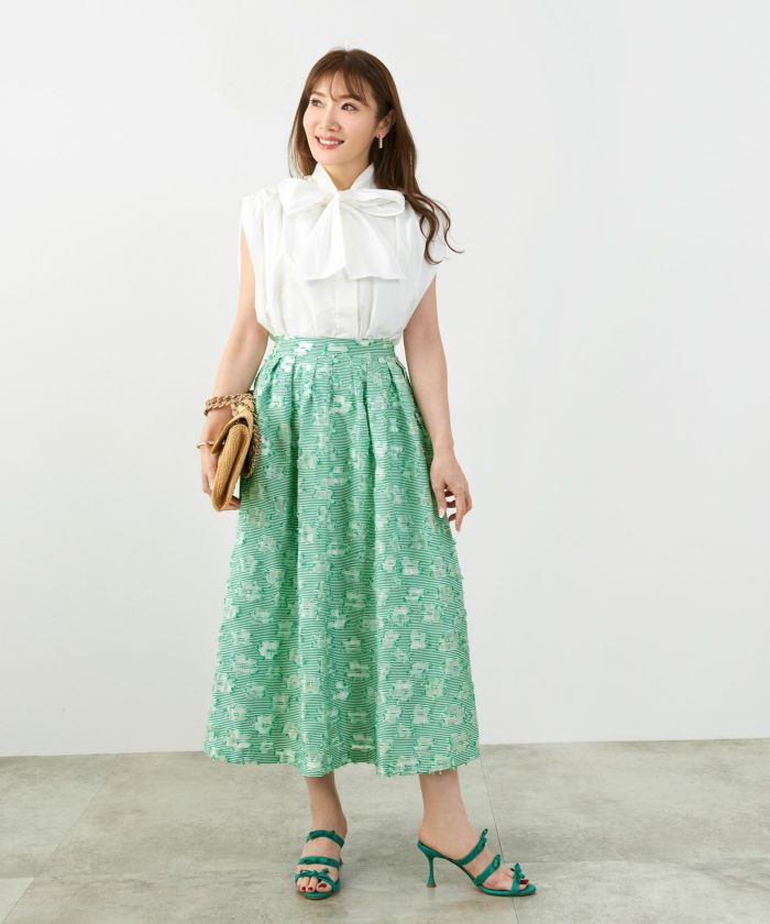 手洗い可おしゃれフェミニン上品エレガント大人可愛いきれいめ花柄フラワー春ジョイントスペース