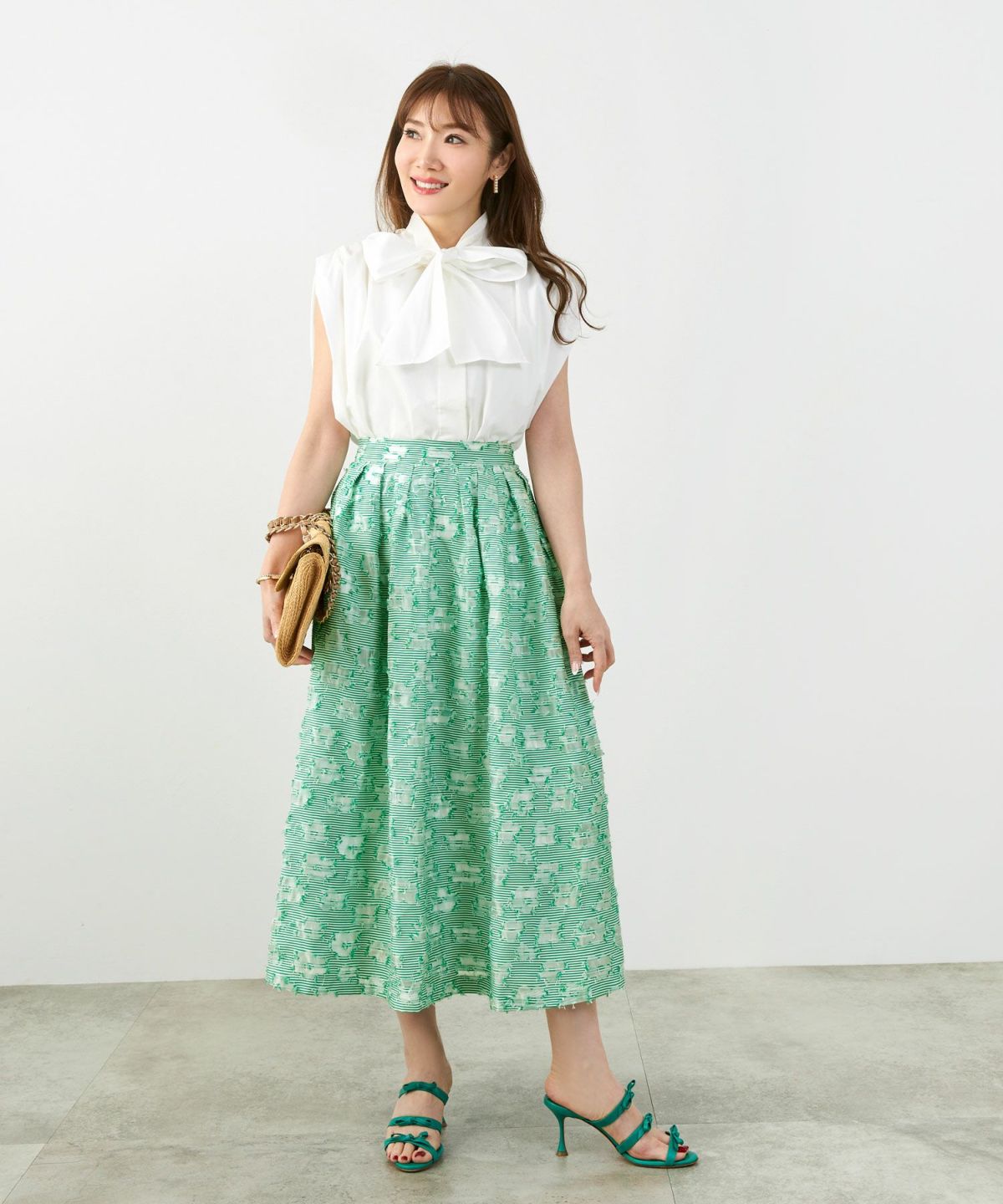 手洗い可おしゃれフェミニン上品エレガント大人可愛いきれいめ花柄フラワー春ジョイントスペース